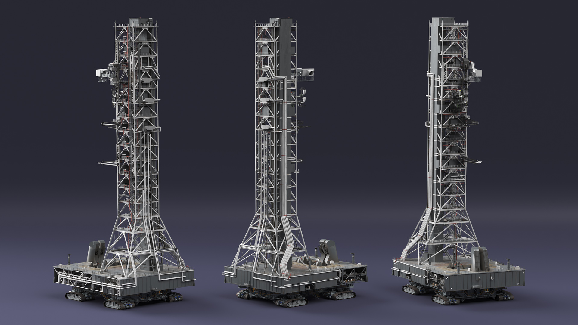 SLS Launch Pad with Missile Crawler Transporter 3D