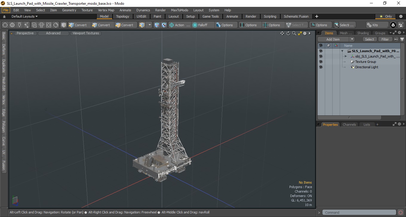 SLS Launch Pad with Missile Crawler Transporter 3D