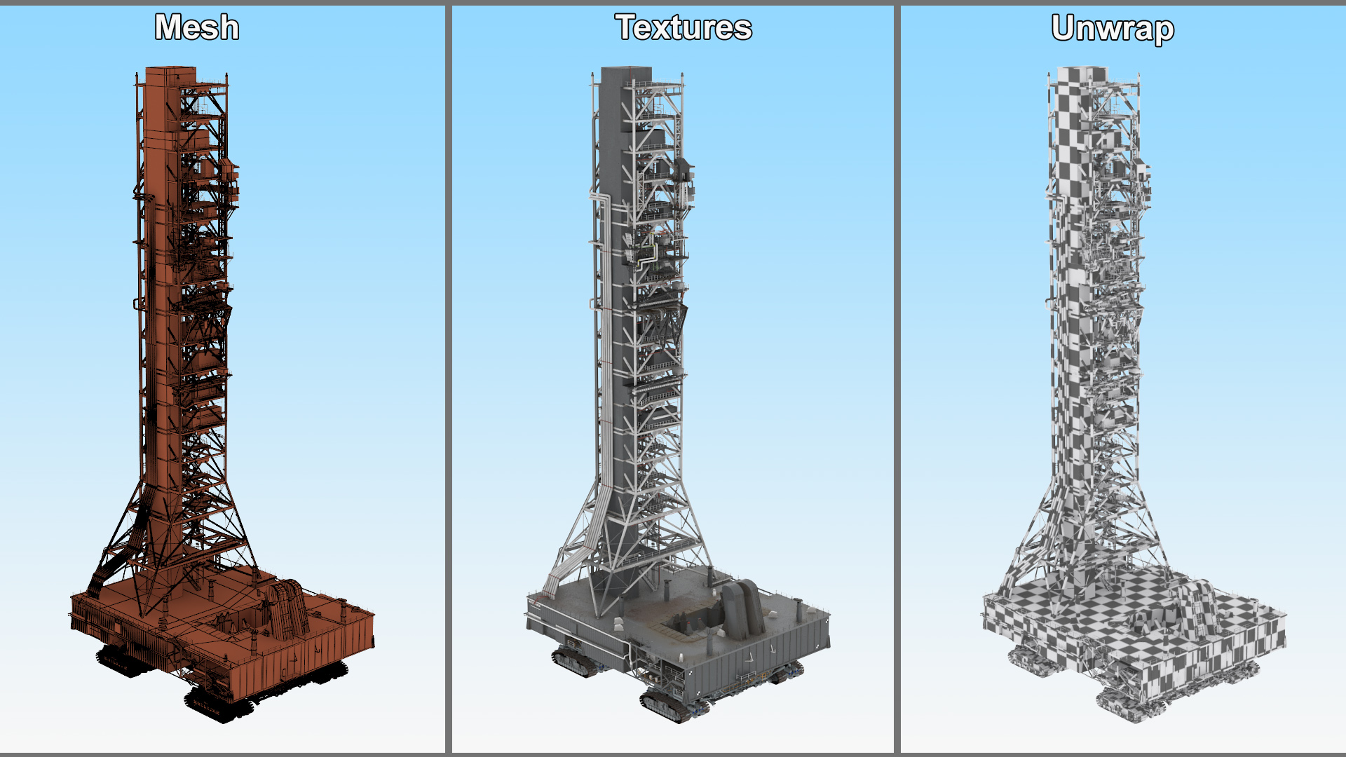 SLS Launch Pad with Missile Crawler Transporter 3D