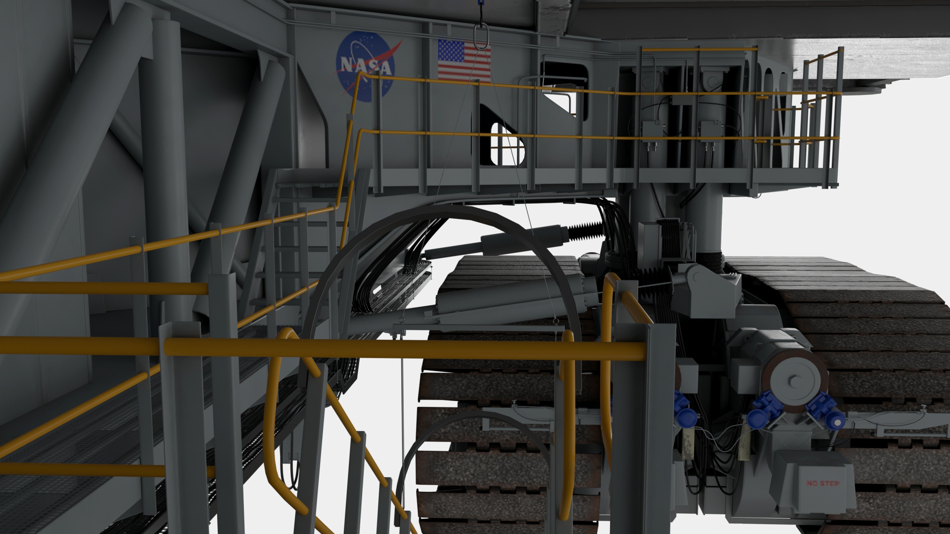 SLS Launch Pad with Missile Crawler Transporter 3D