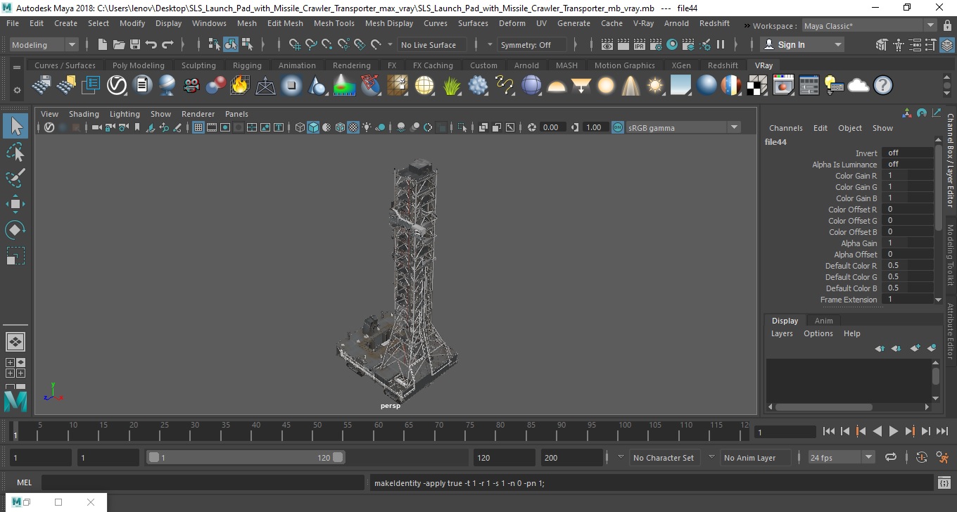 SLS Launch Pad with Missile Crawler Transporter 3D