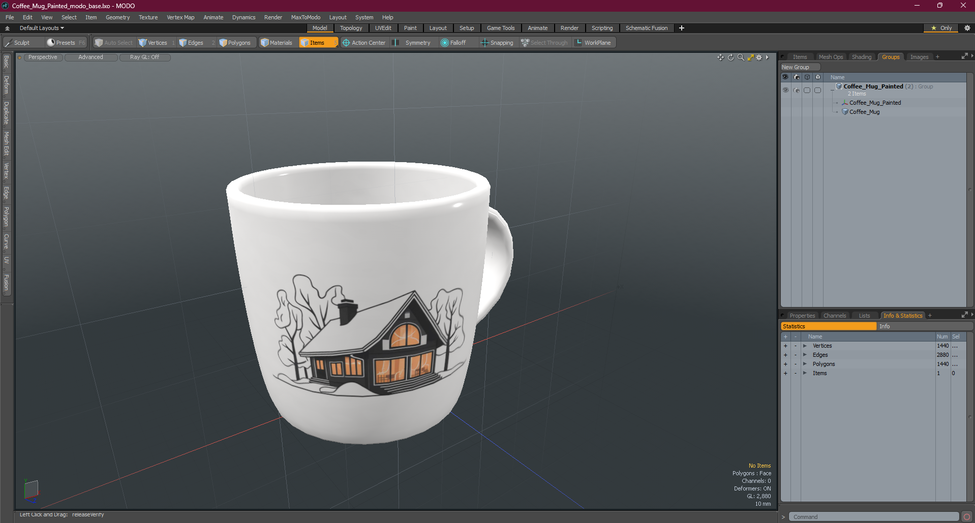 3D Coffee Mug Painted model