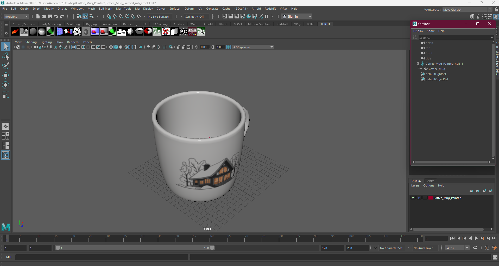 3D Coffee Mug Painted model