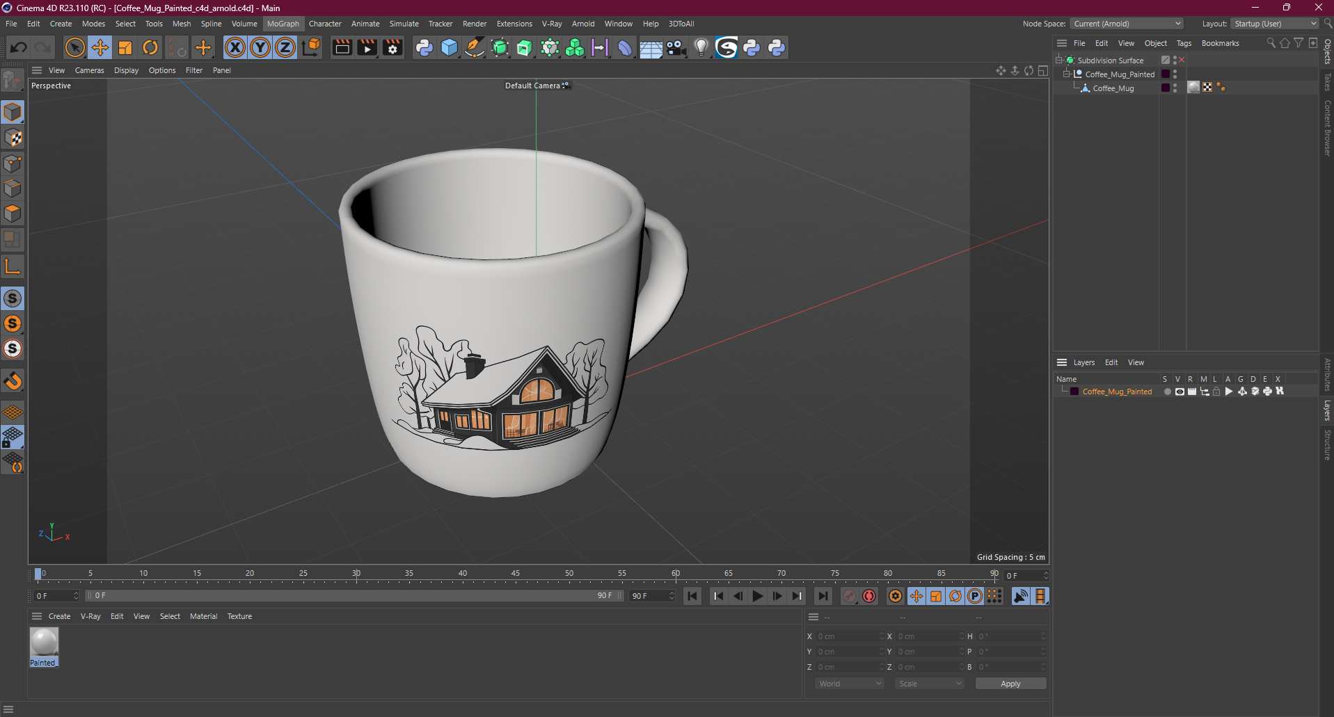 3D Coffee Mug Painted model