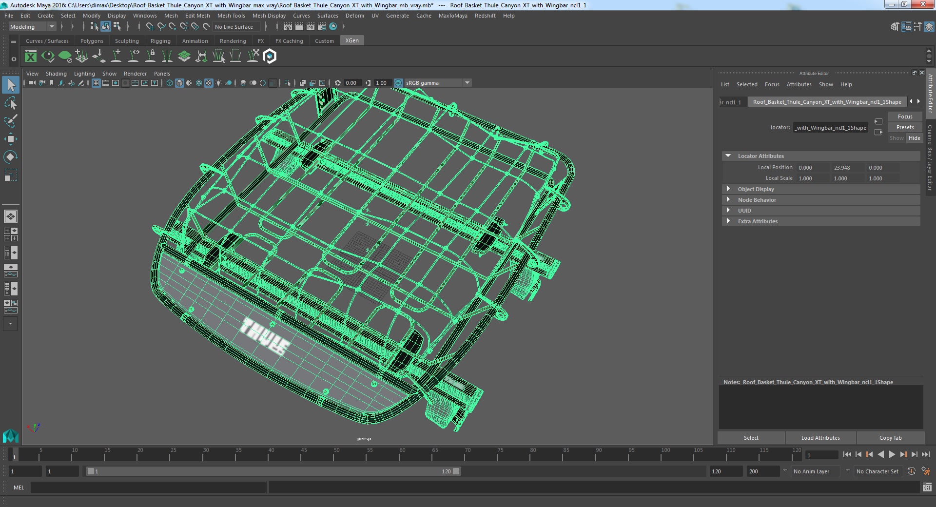 3D model Roof Basket Thule Canyon XT with Wingbar