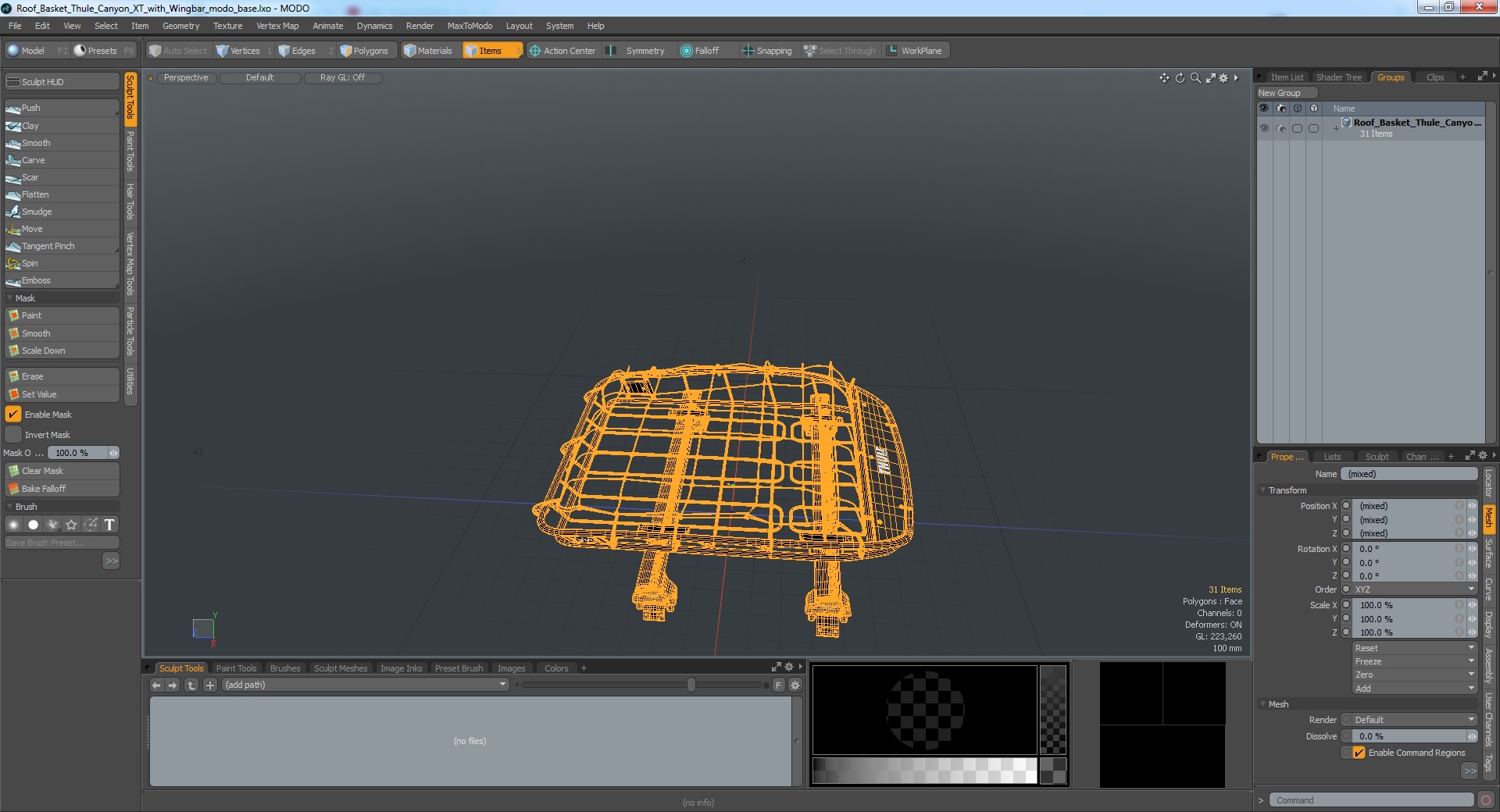 3D model Roof Basket Thule Canyon XT with Wingbar