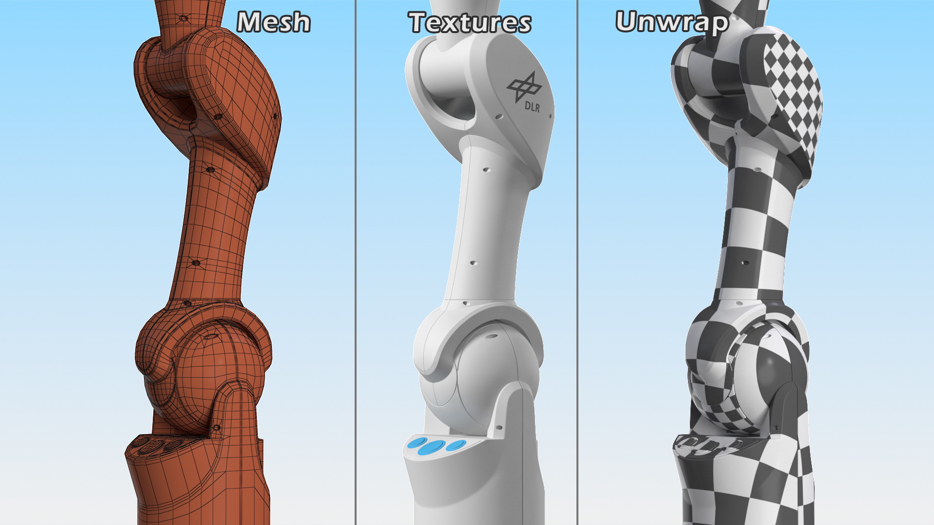 3D DLR MIRO Medical Versatile Robotic Arm model