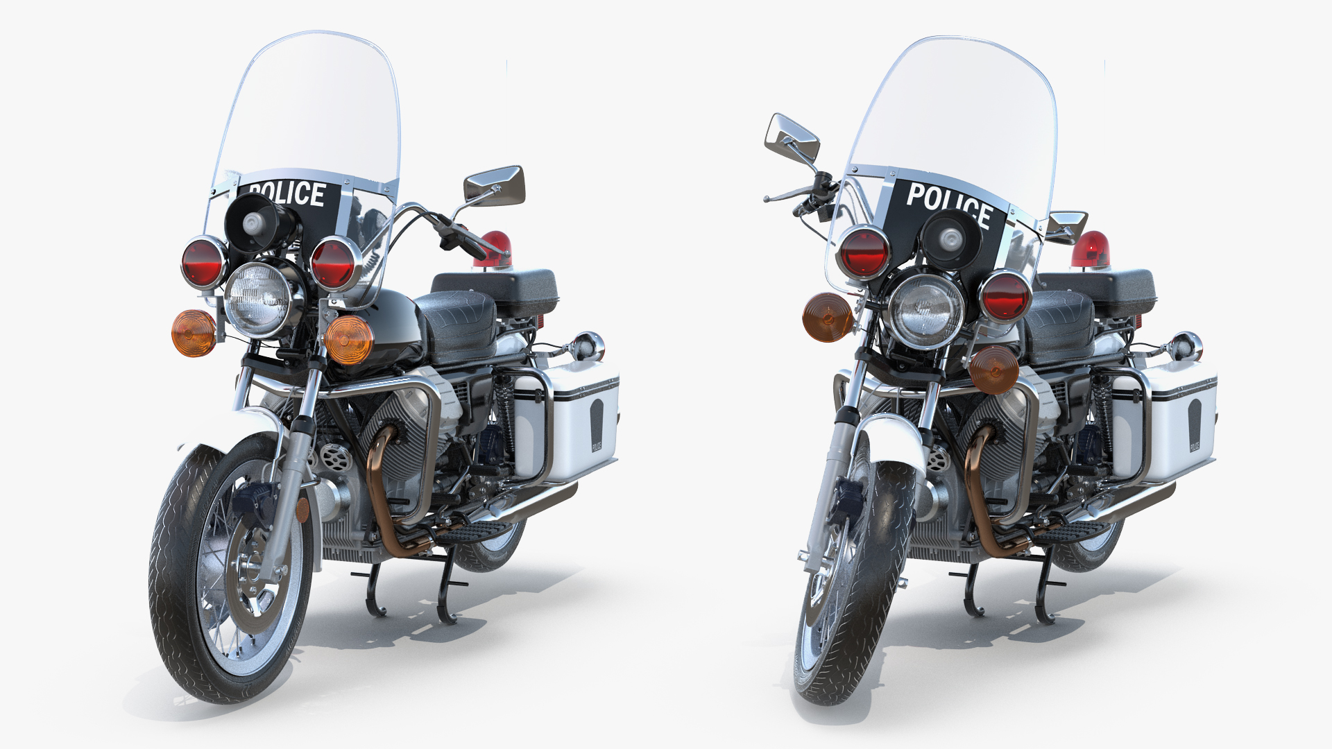 Classic Police Bike 3D model