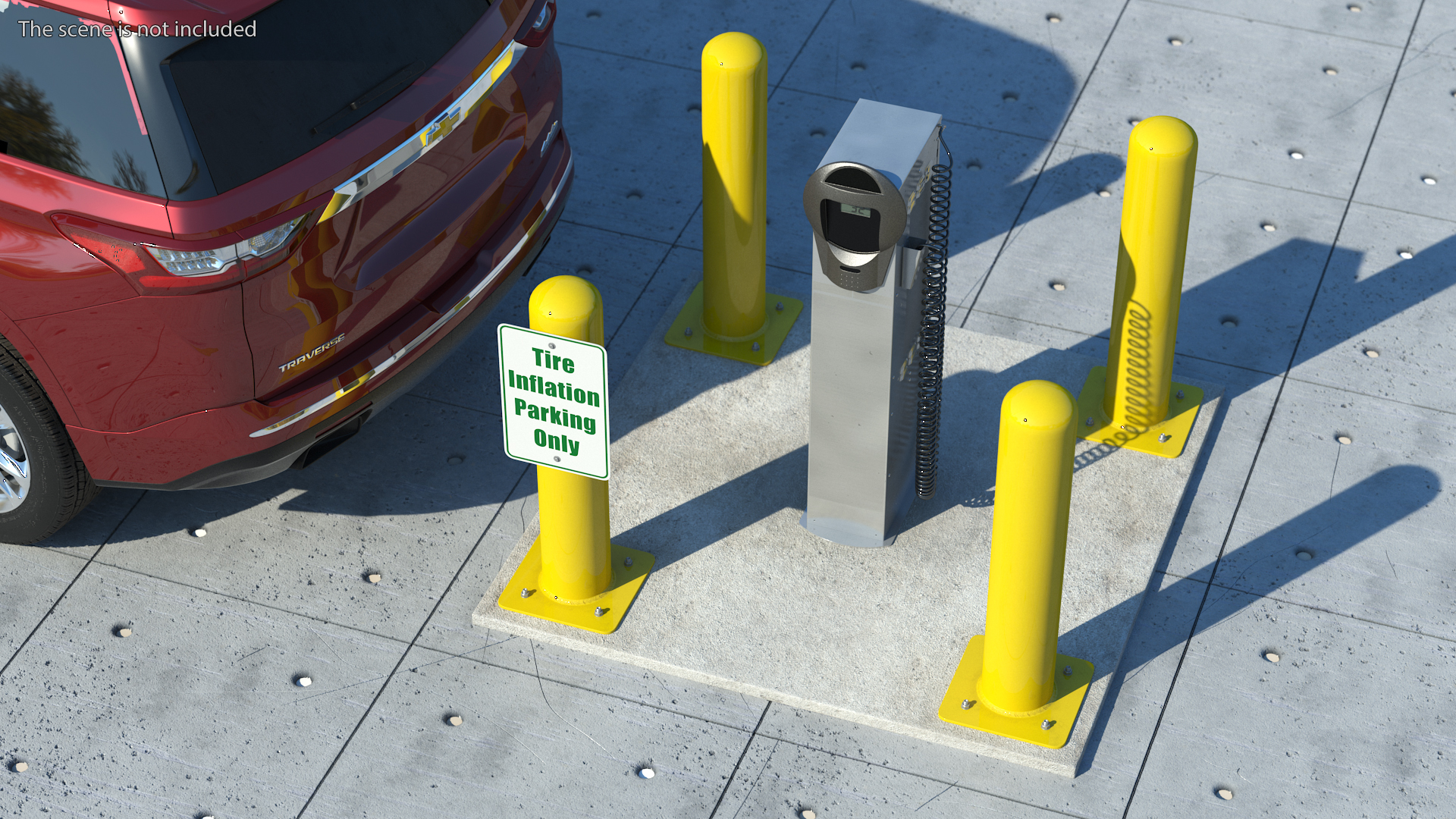 3D Self Service Tire Air Station Pillar