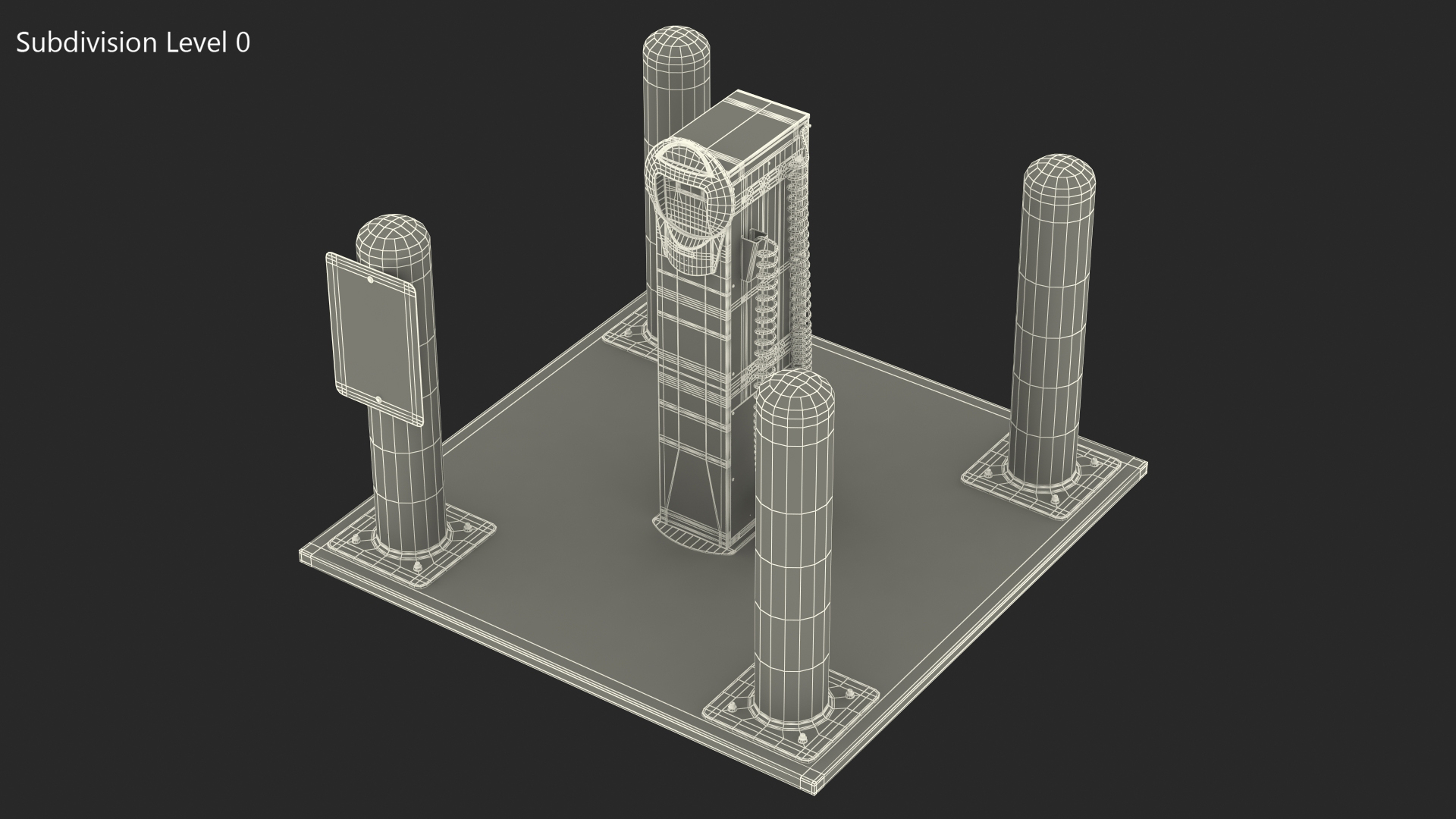 3D Self Service Tire Air Station Pillar
