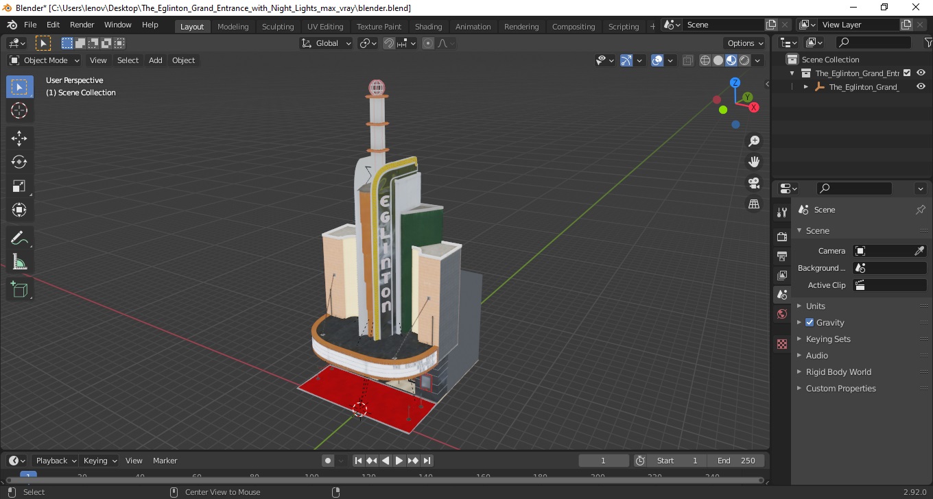 3D model The Eglinton Grand Entrance with Night Lights