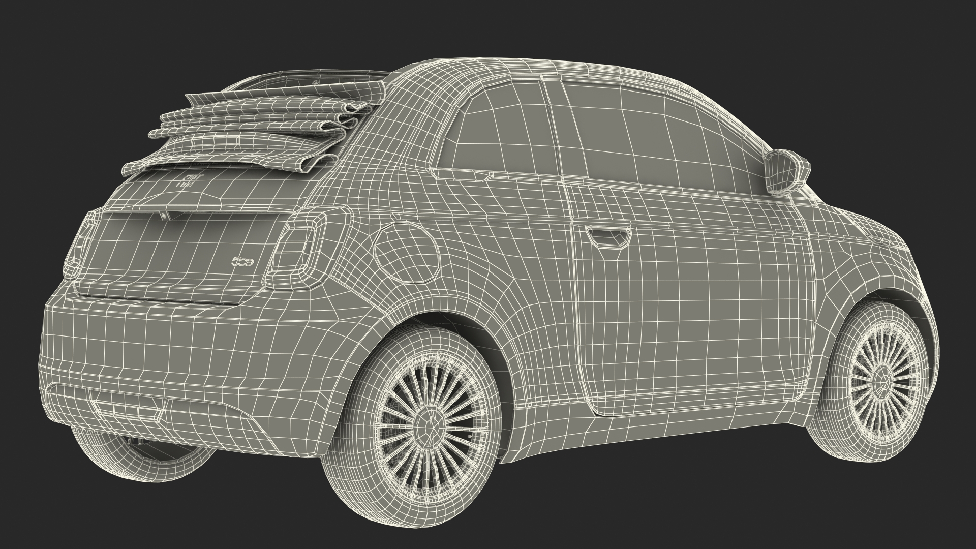 3D Fiat 500 Cabrio LaPrima model