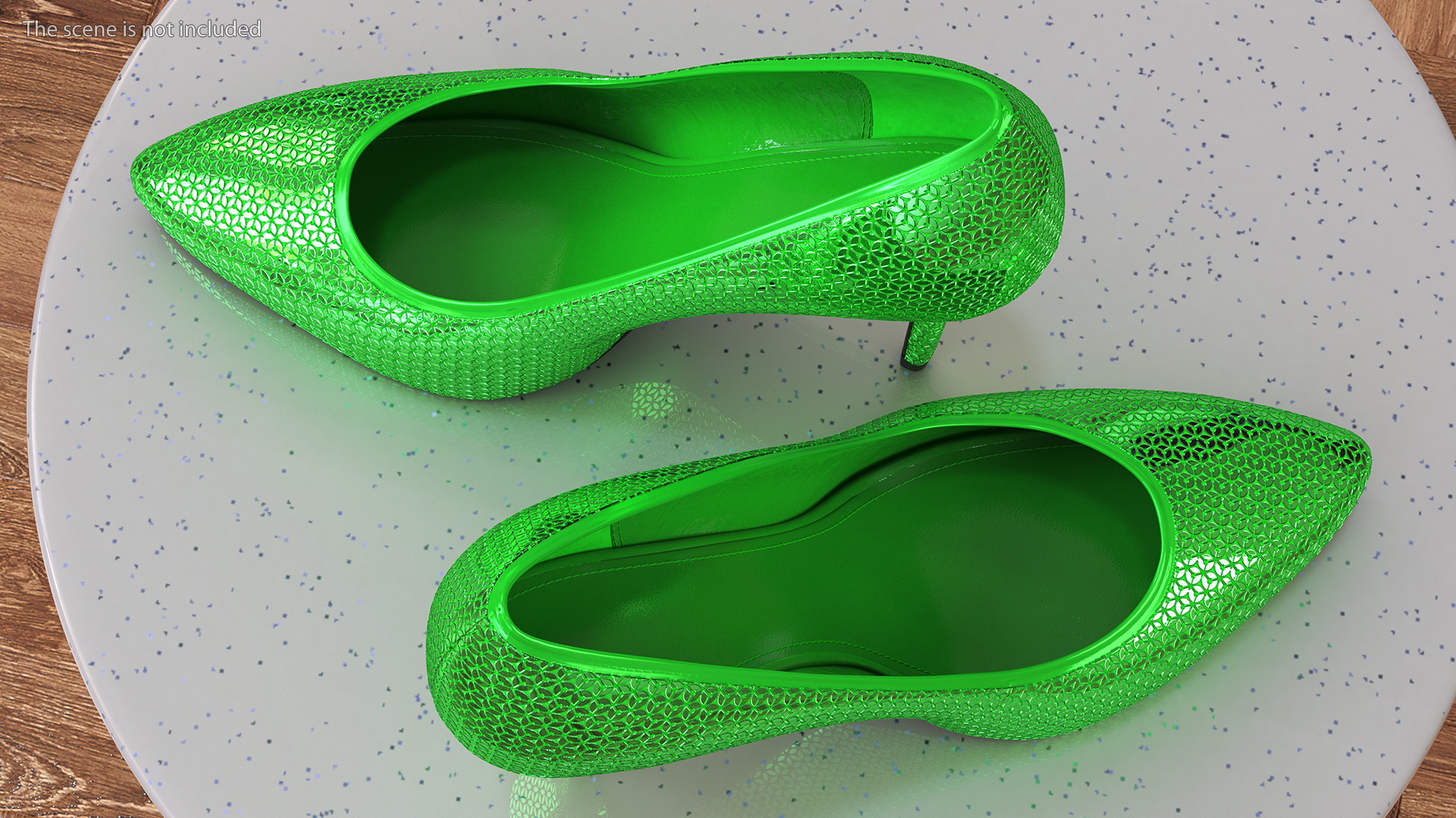 Green Glitter Heels 3D model