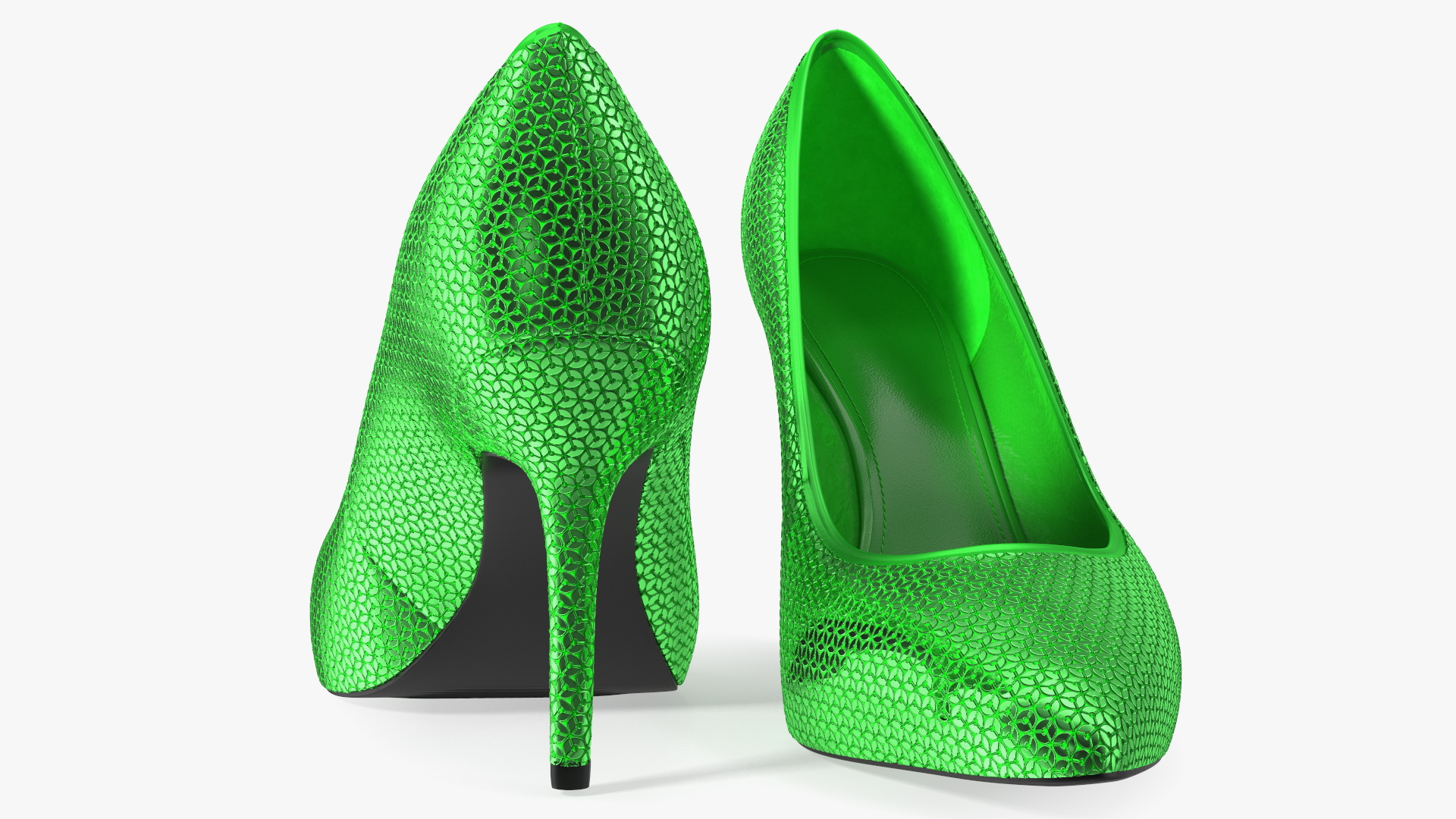 Green Glitter Heels 3D model