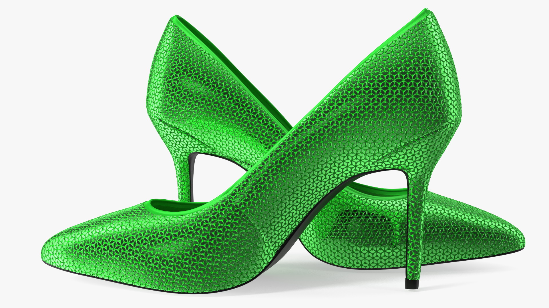 Green Glitter Heels 3D model