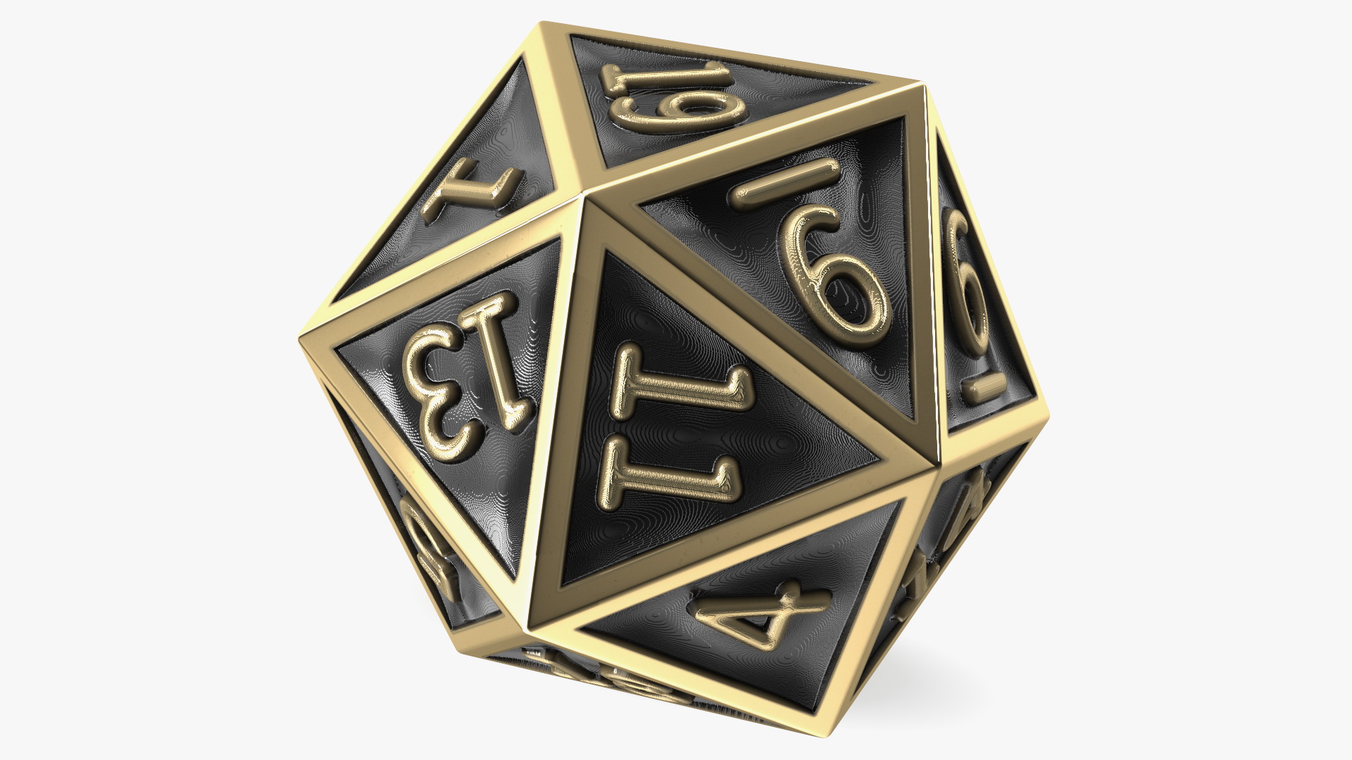 Bronze DND D20 Dice 3D model