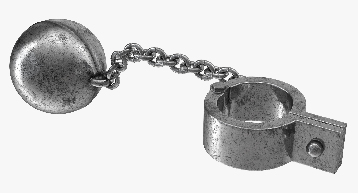 3D Old Heavy Prisoner Ball and Chain model