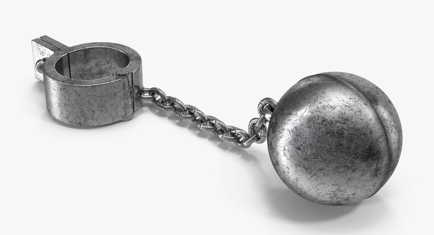 3D Old Heavy Prisoner Ball and Chain model