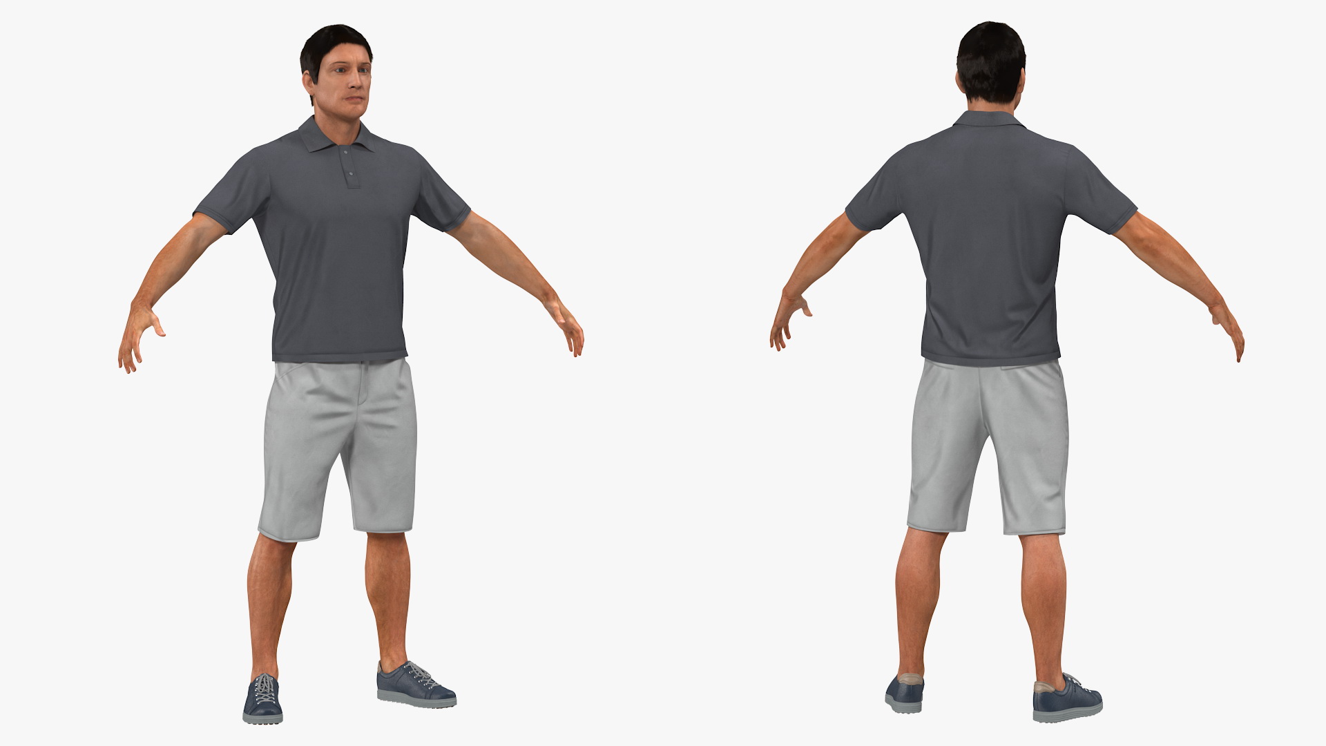 Man Casual Street Style with Fur Rigged 3D model