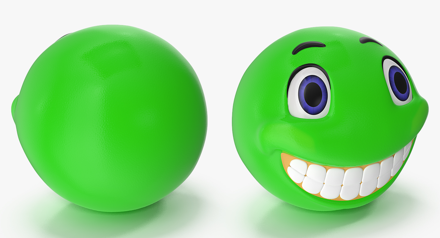 3D Green Smile Face