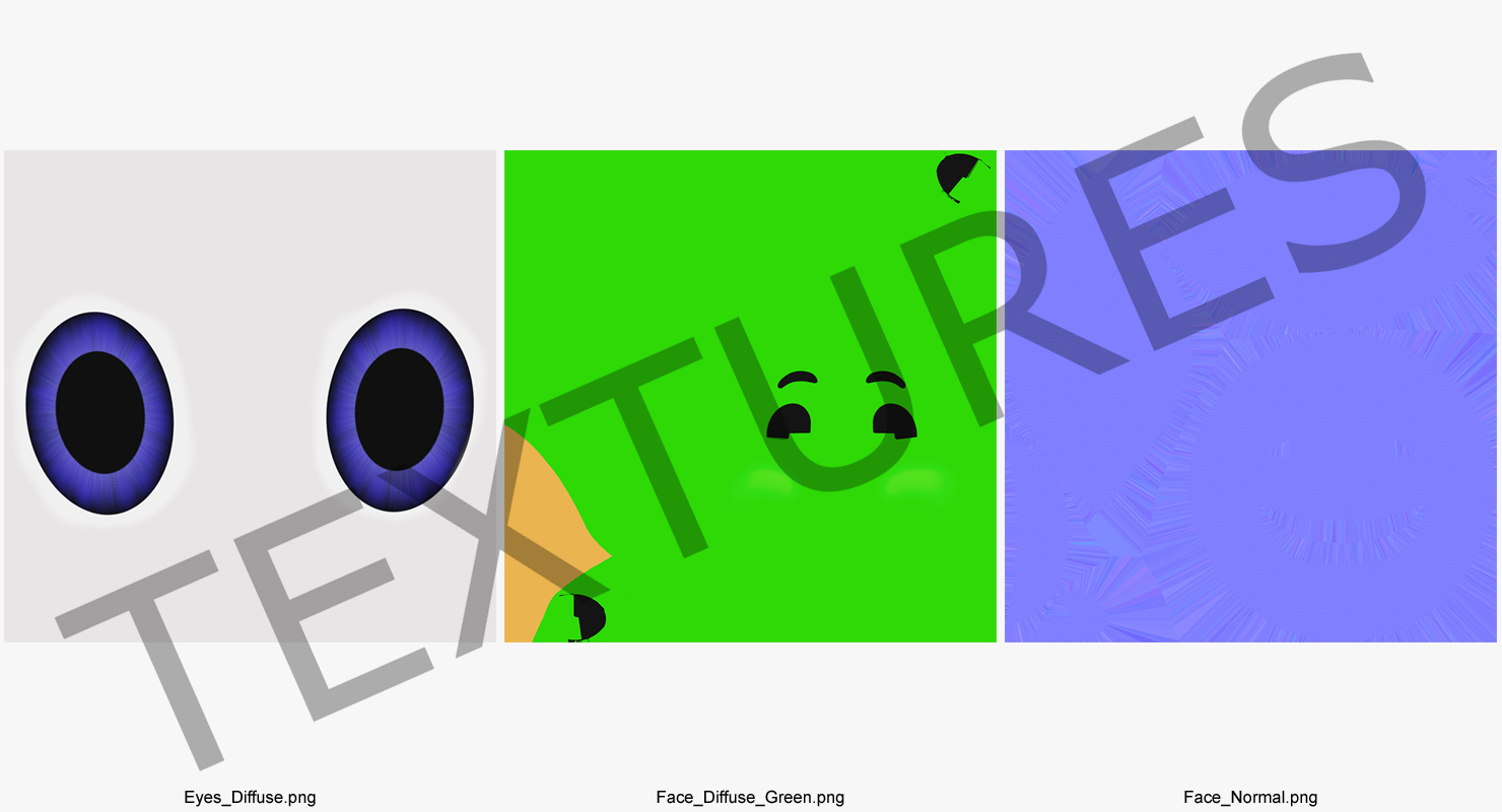 3D Green Smile Face