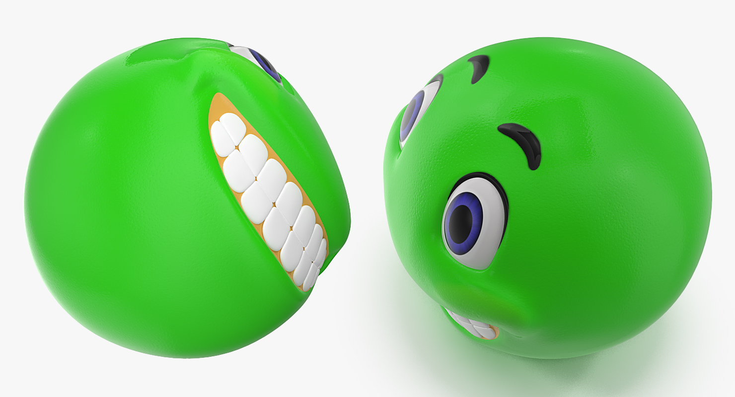 3D Green Smile Face
