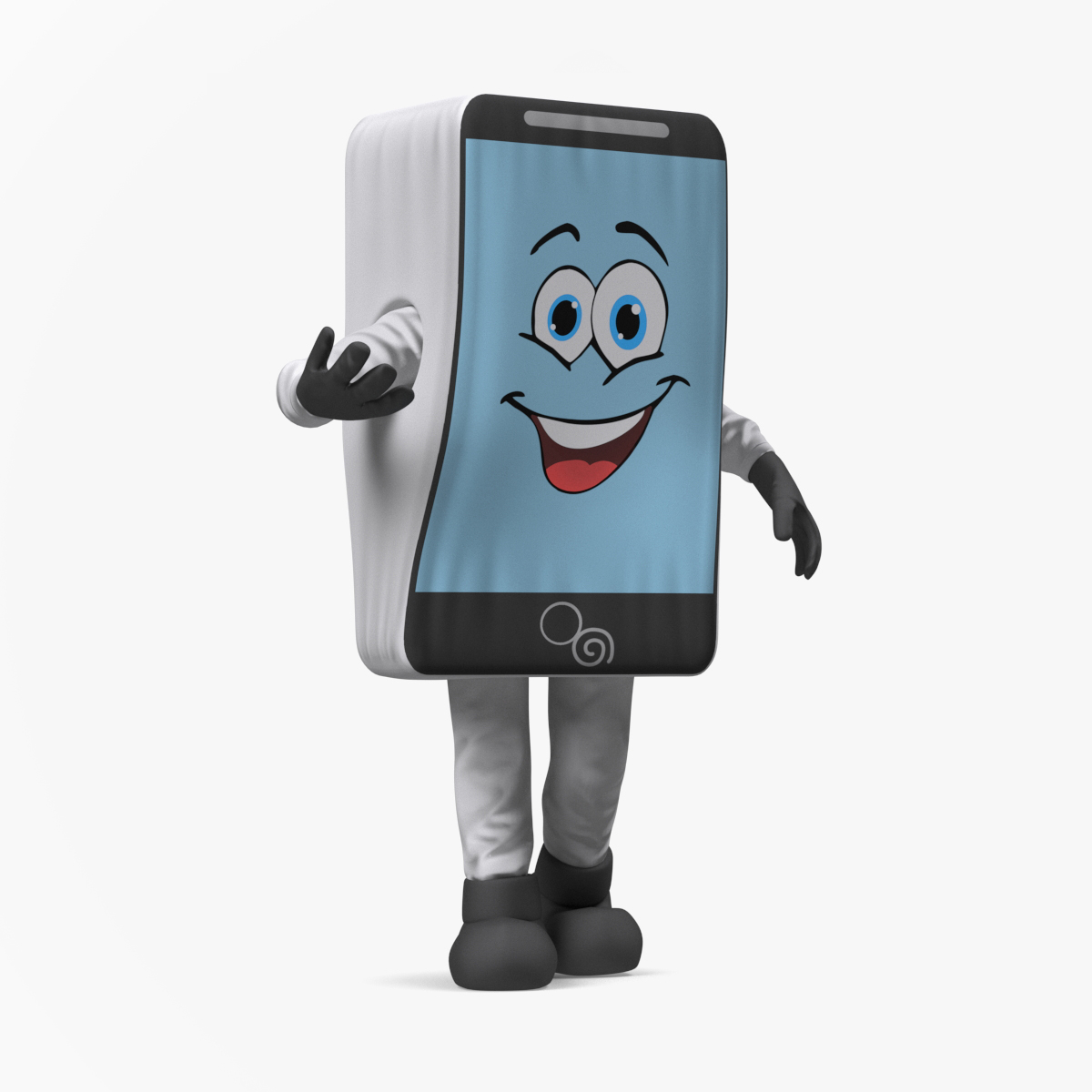 3D model Mascot Character IPhone White Rigged for Cinema 4D