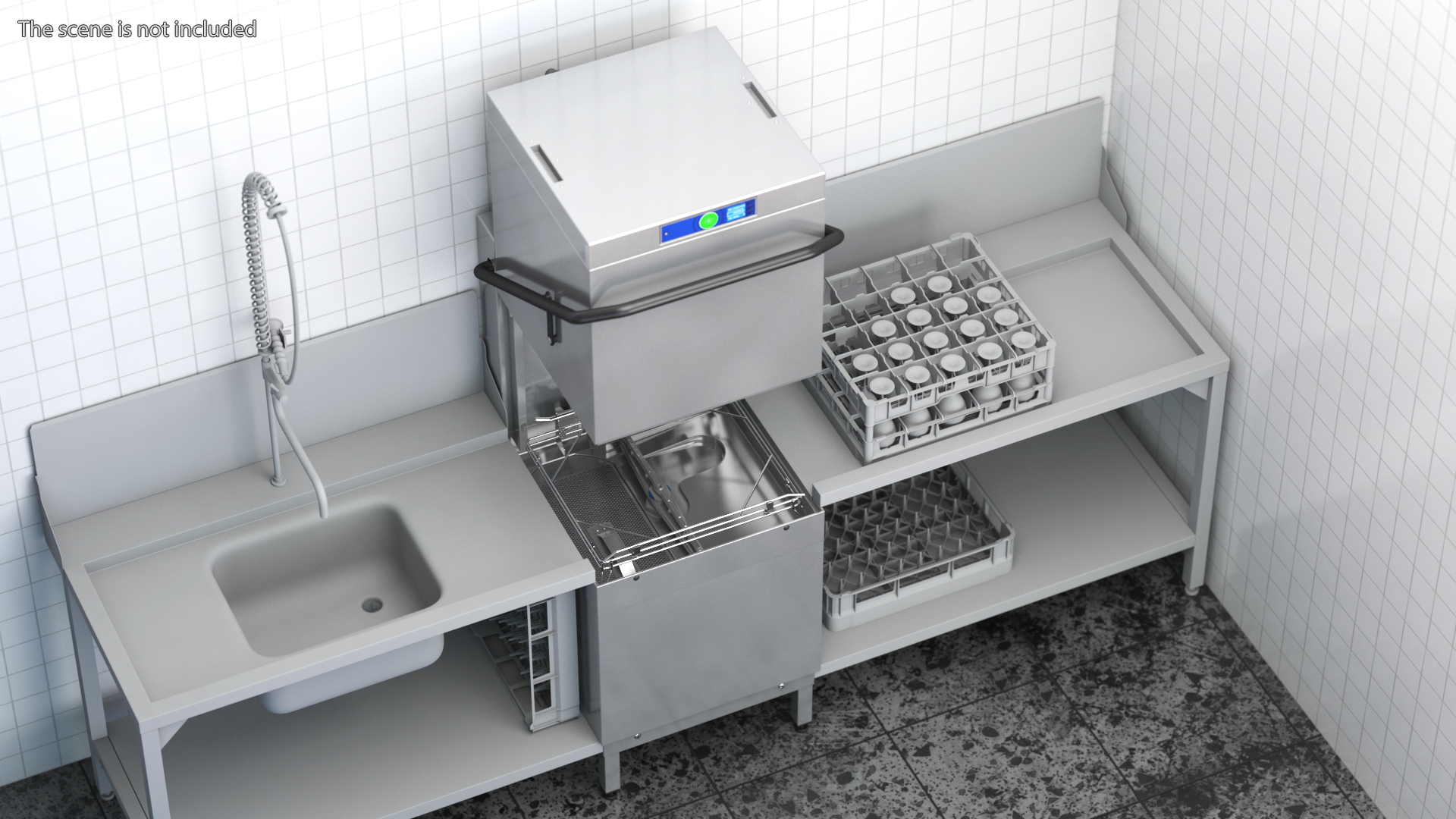3D Commercial Dishwasher Hood Type