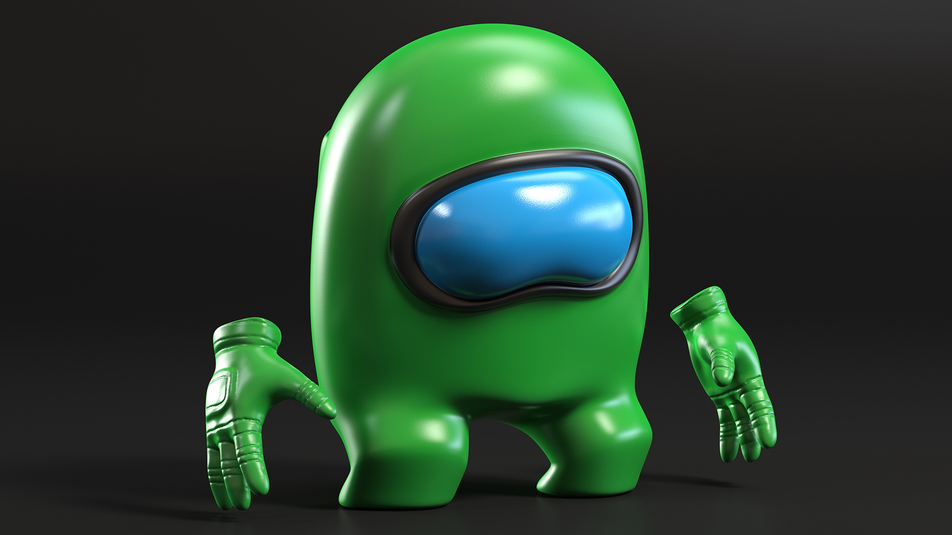 3D Sad Among Us Character Green model