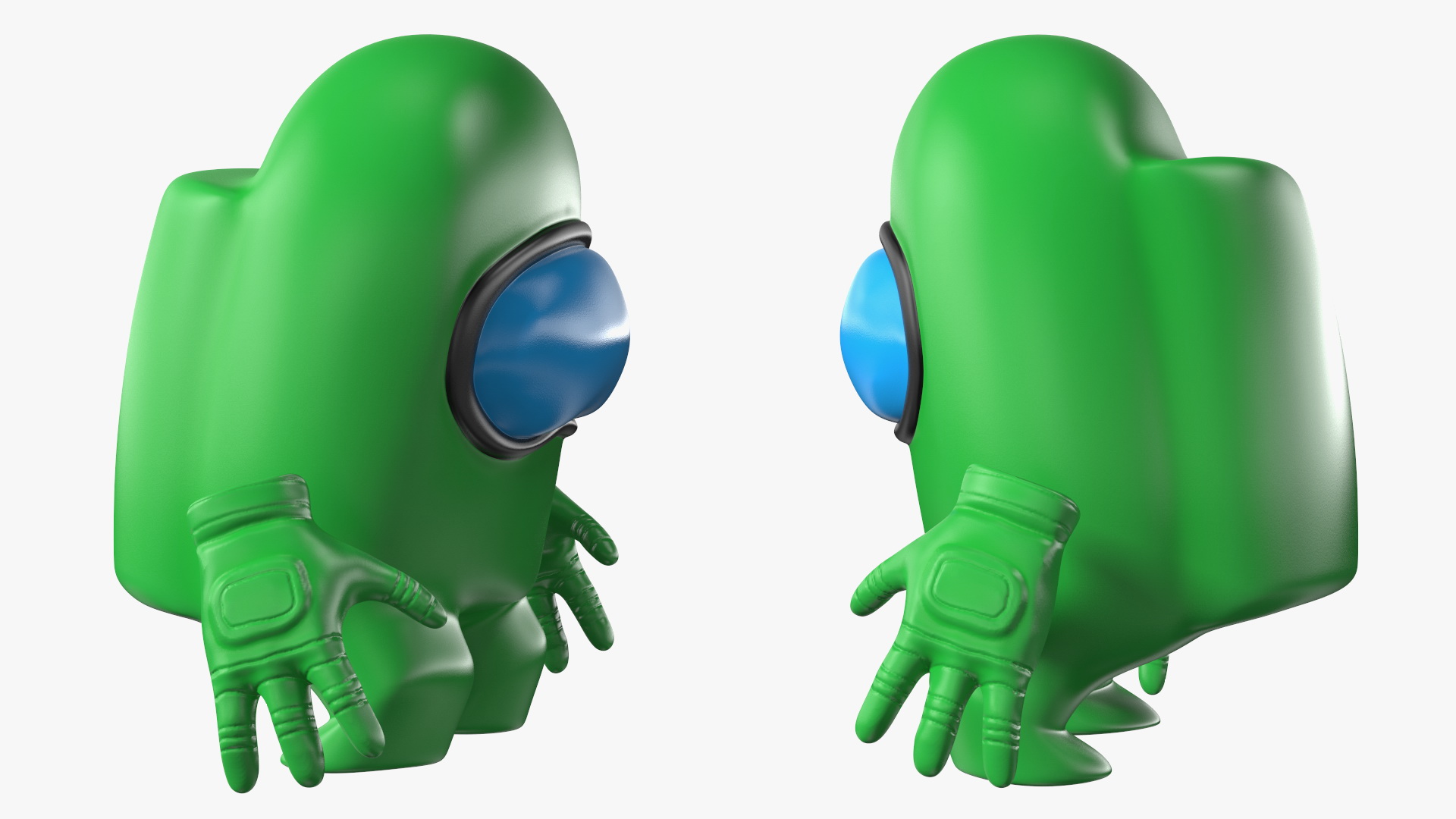 3D Sad Among Us Character Green model