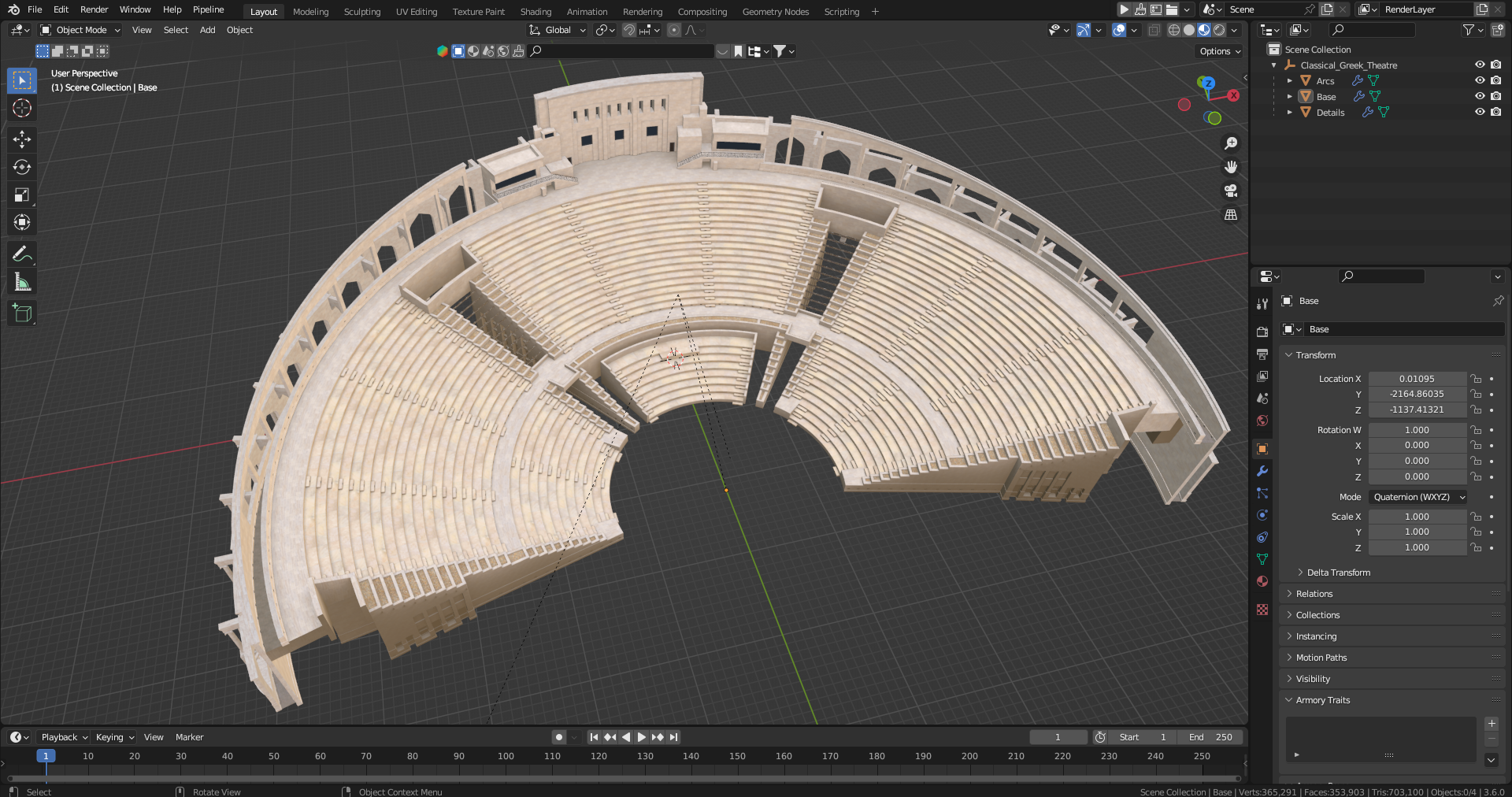 3D Classical Greek Theater model