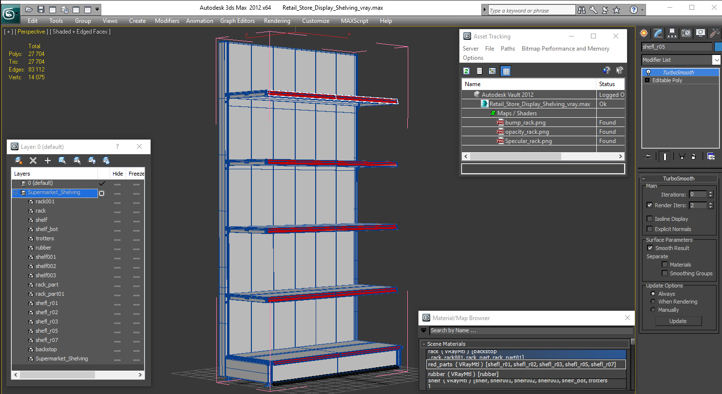Retail Store Display Shelving 3D model
