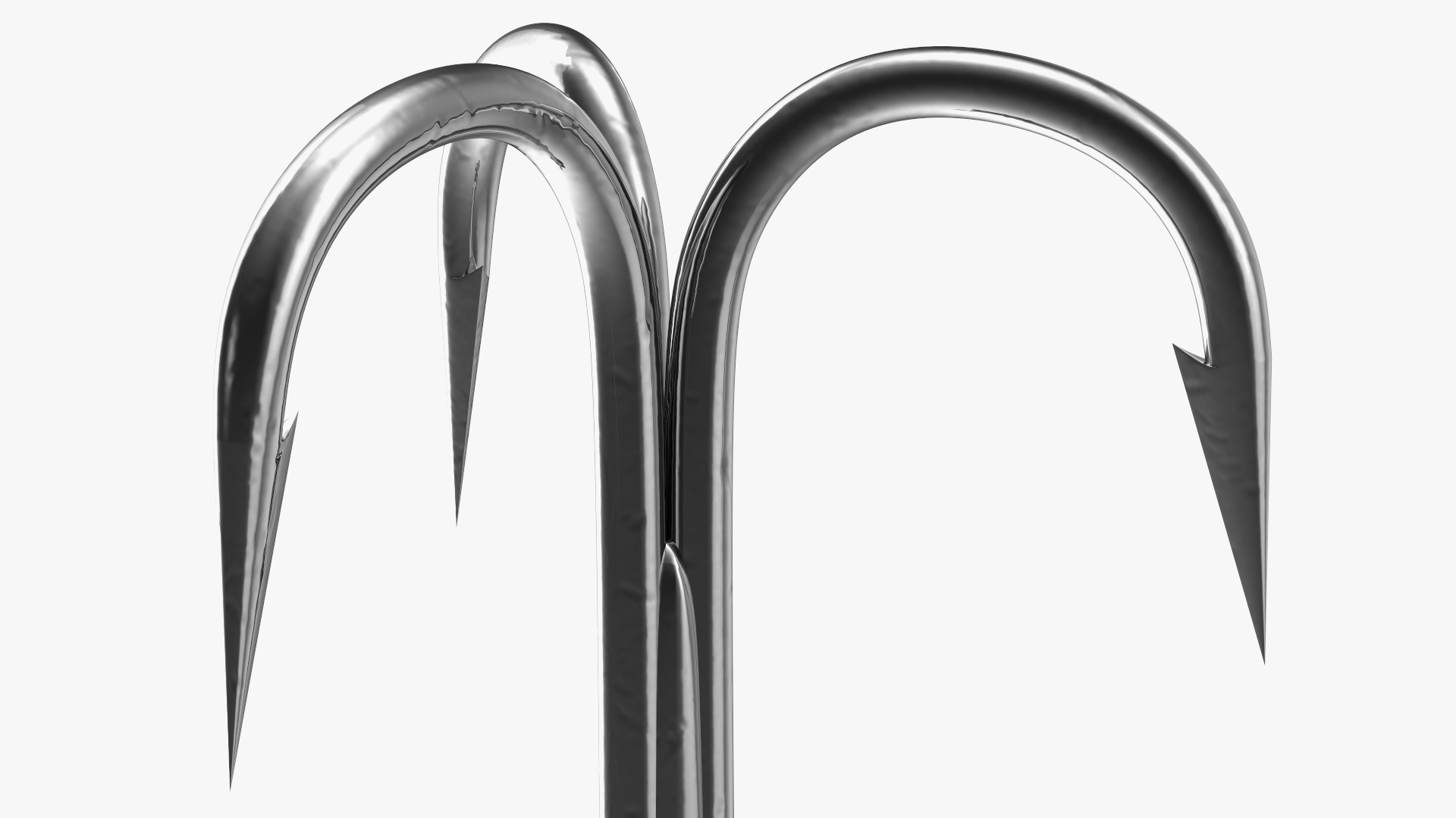 3D Stainless Steel Fishing Hook model