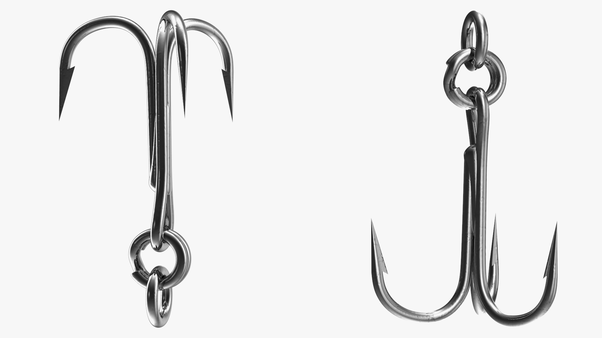 3D Stainless Steel Fishing Hook model