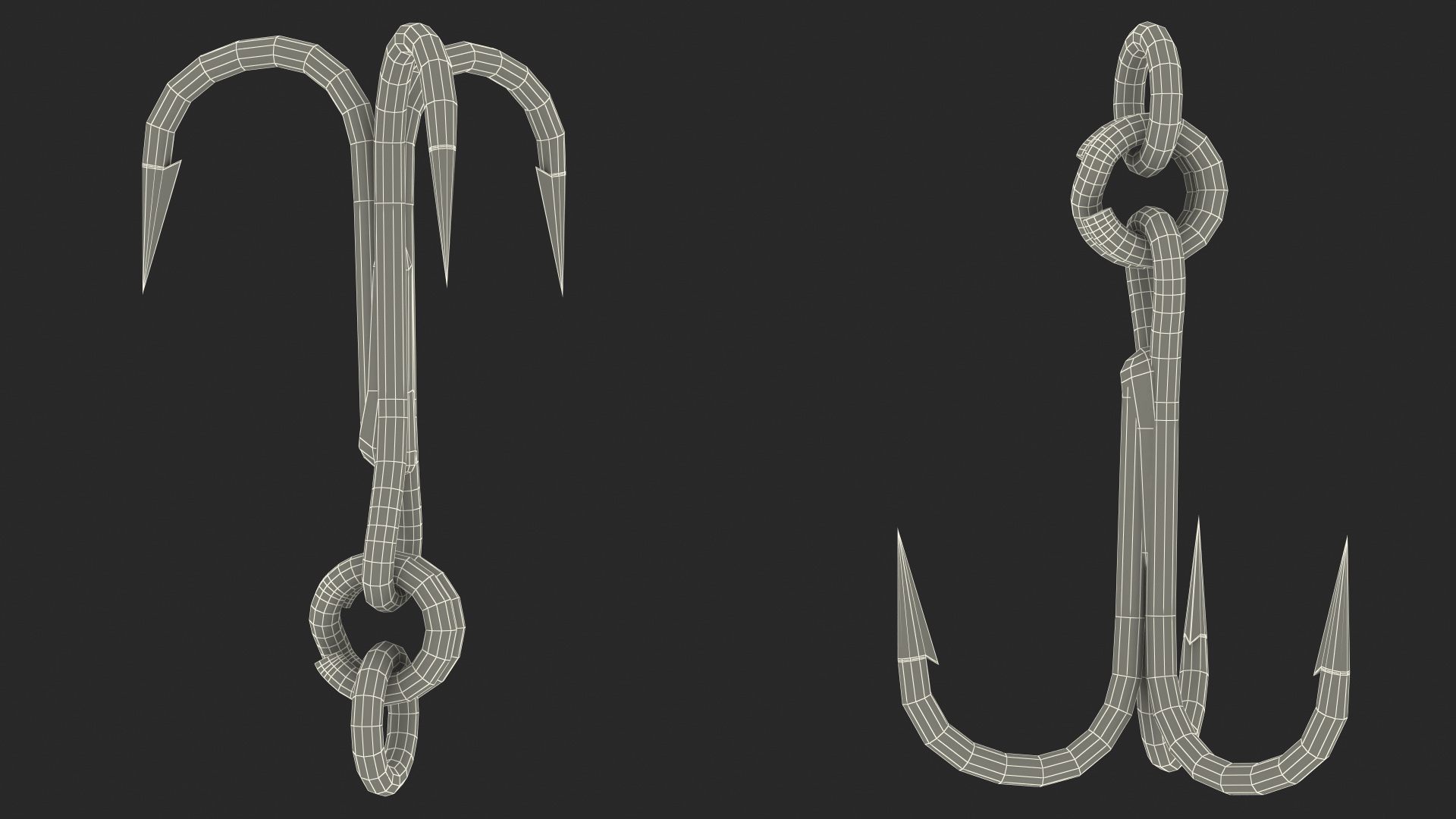 3D Stainless Steel Fishing Hook model