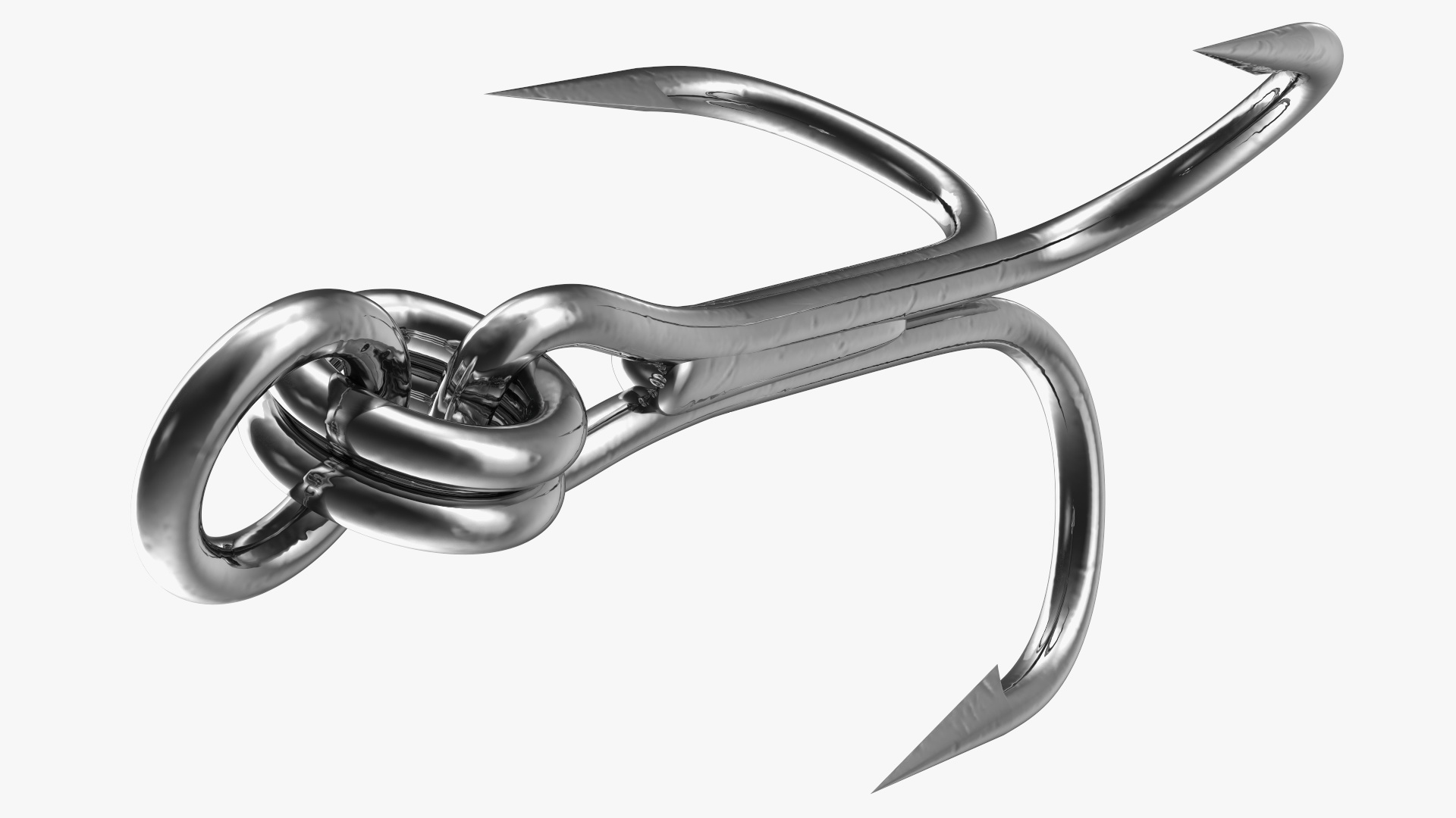 3D Stainless Steel Fishing Hook model