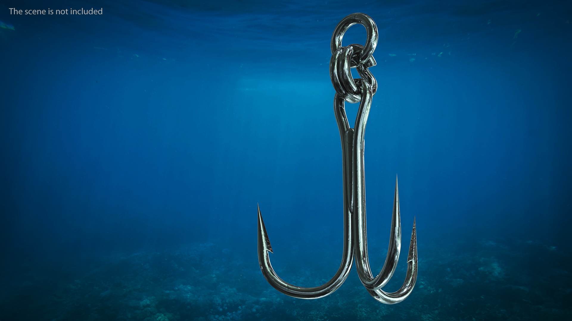 3D Stainless Steel Fishing Hook model
