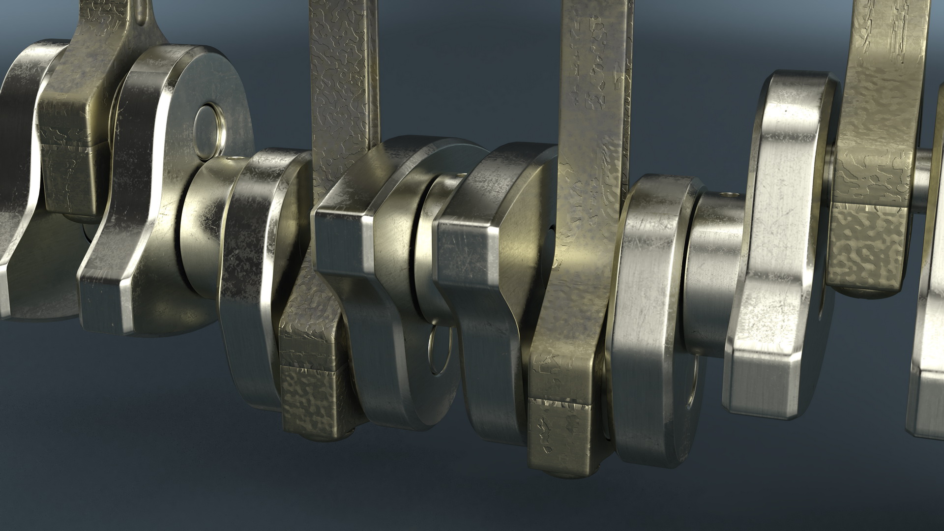 Internal Combustion Engine Pistons and Crankshaft 3D model