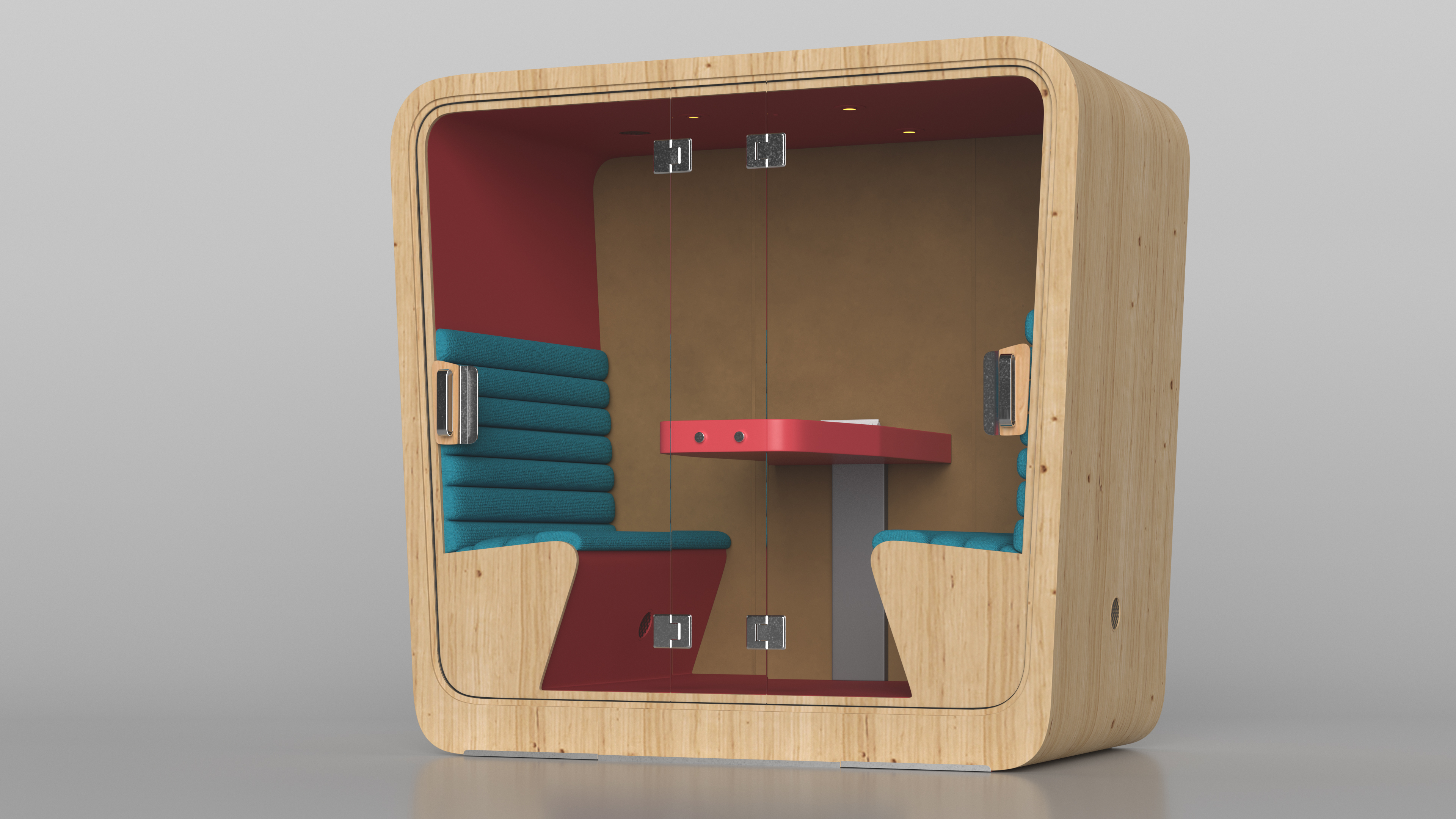 3D Wooden Cube Meeting Pod model
