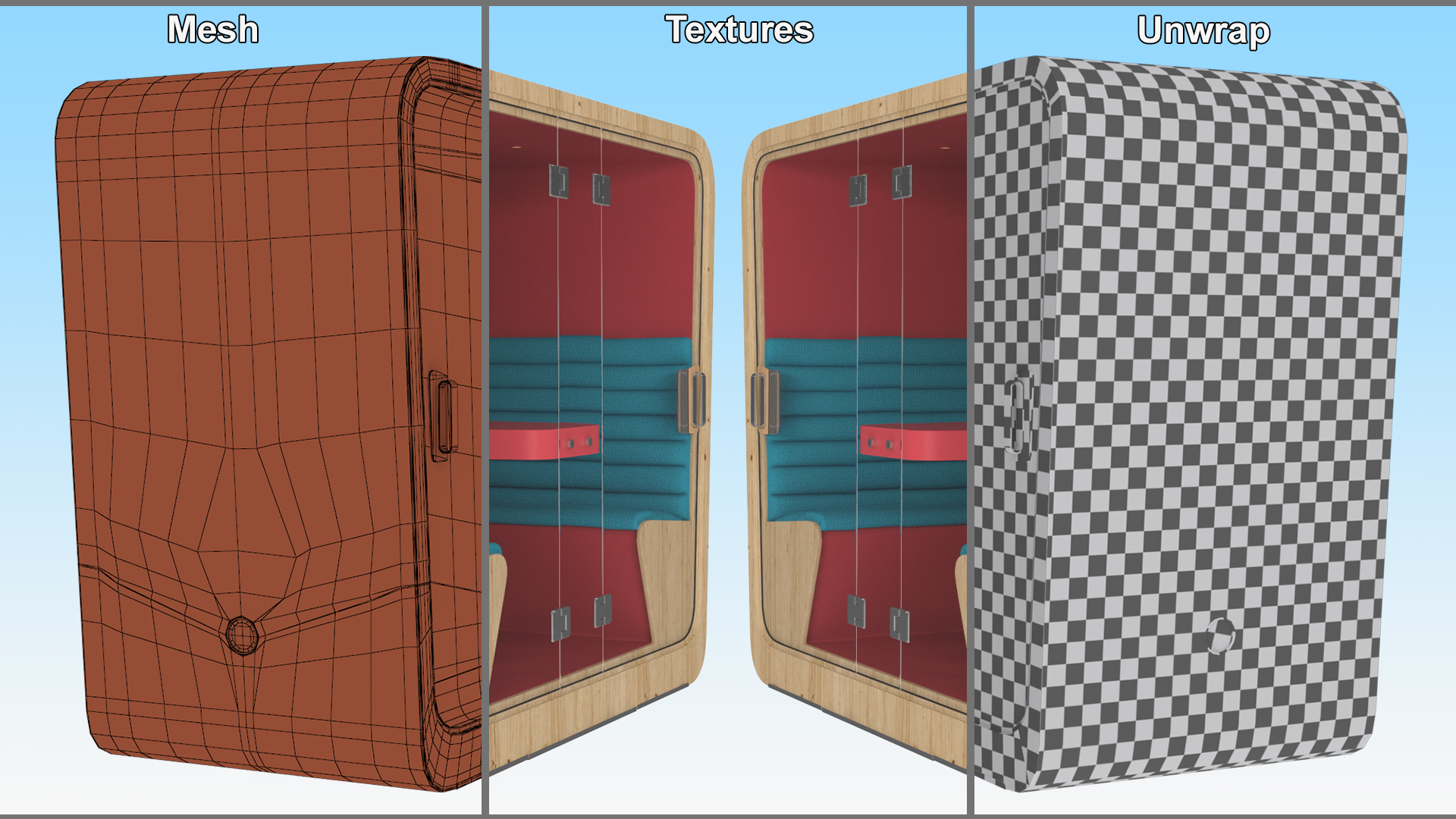3D Wooden Cube Meeting Pod model