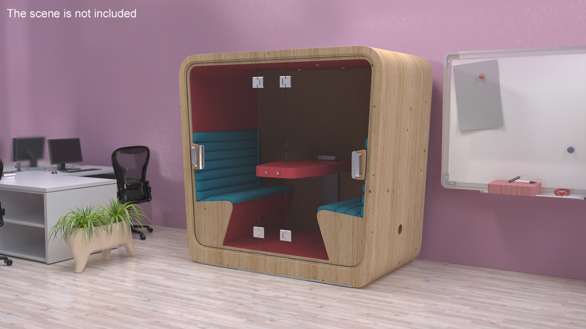 3D Wooden Cube Meeting Pod model