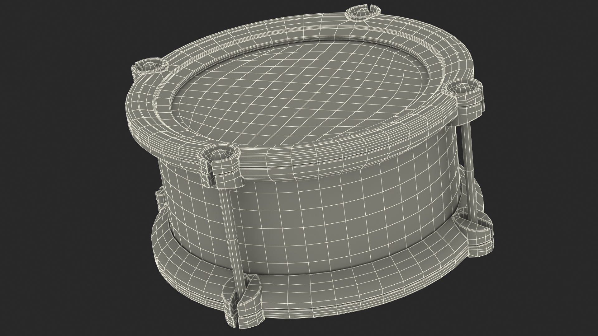 Toy Drum with Drumsticks 3D model