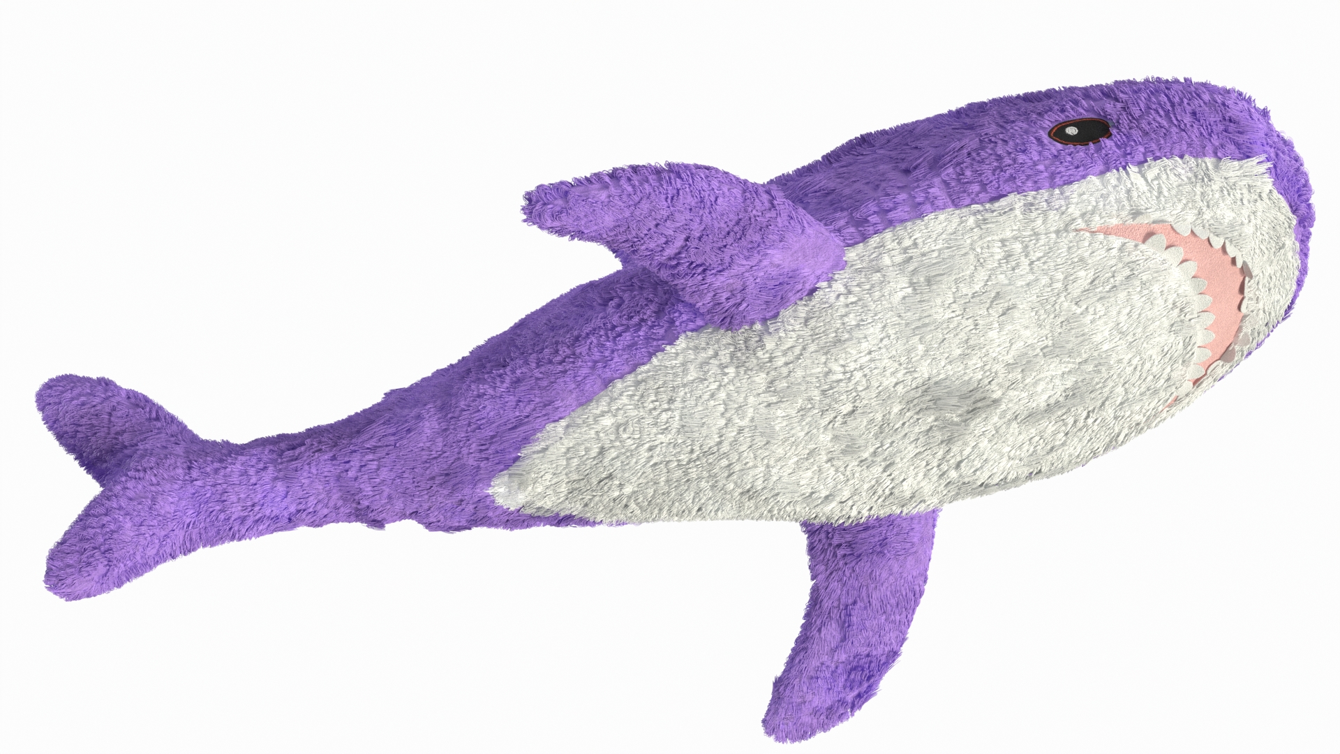 3D Purple Color Soft Shark Toy Fur
