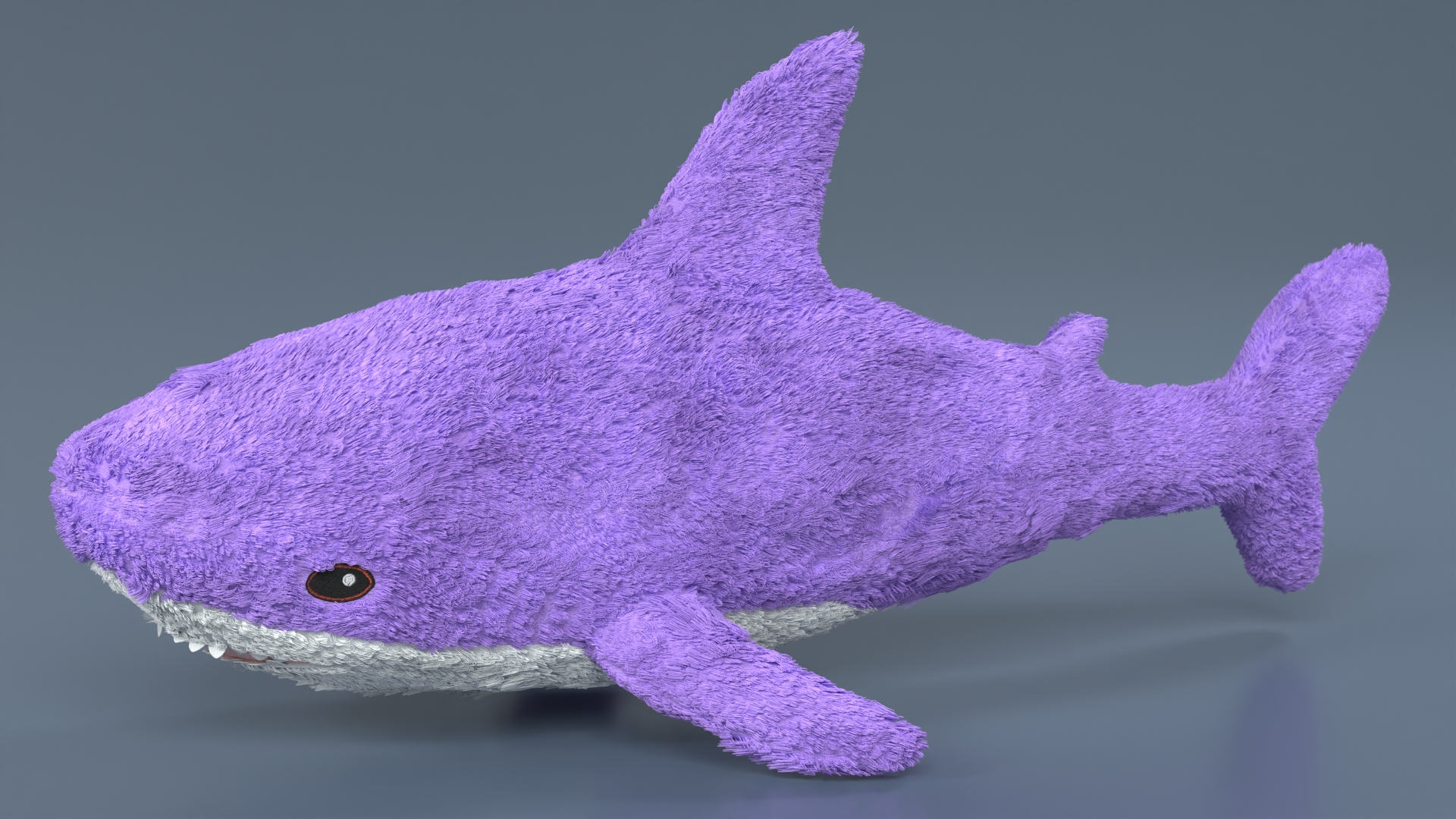 3D Purple Color Soft Shark Toy Fur