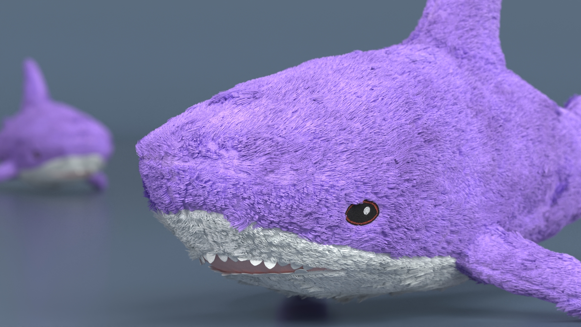 3D Purple Color Soft Shark Toy Fur