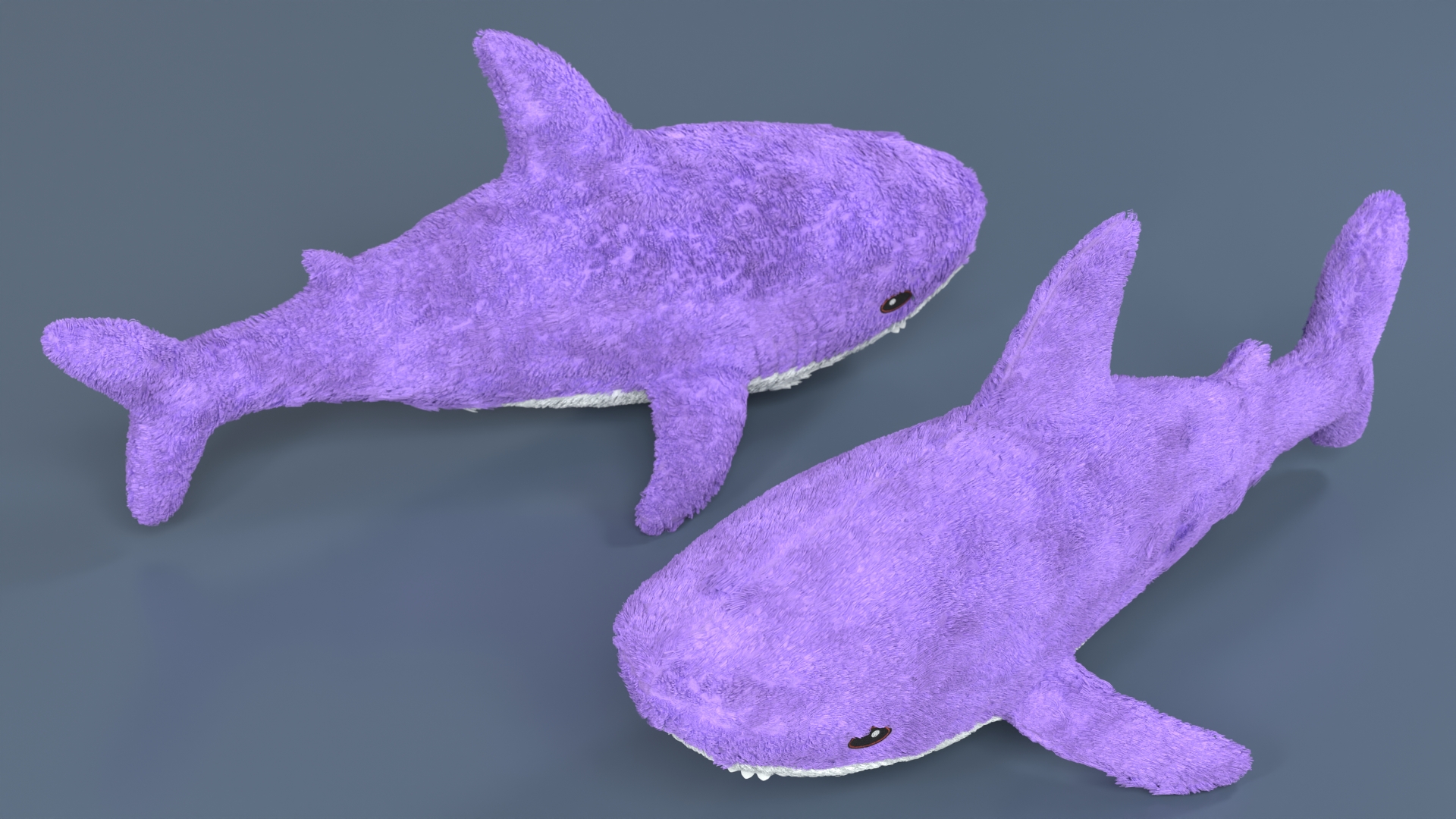 3D Purple Color Soft Shark Toy Fur