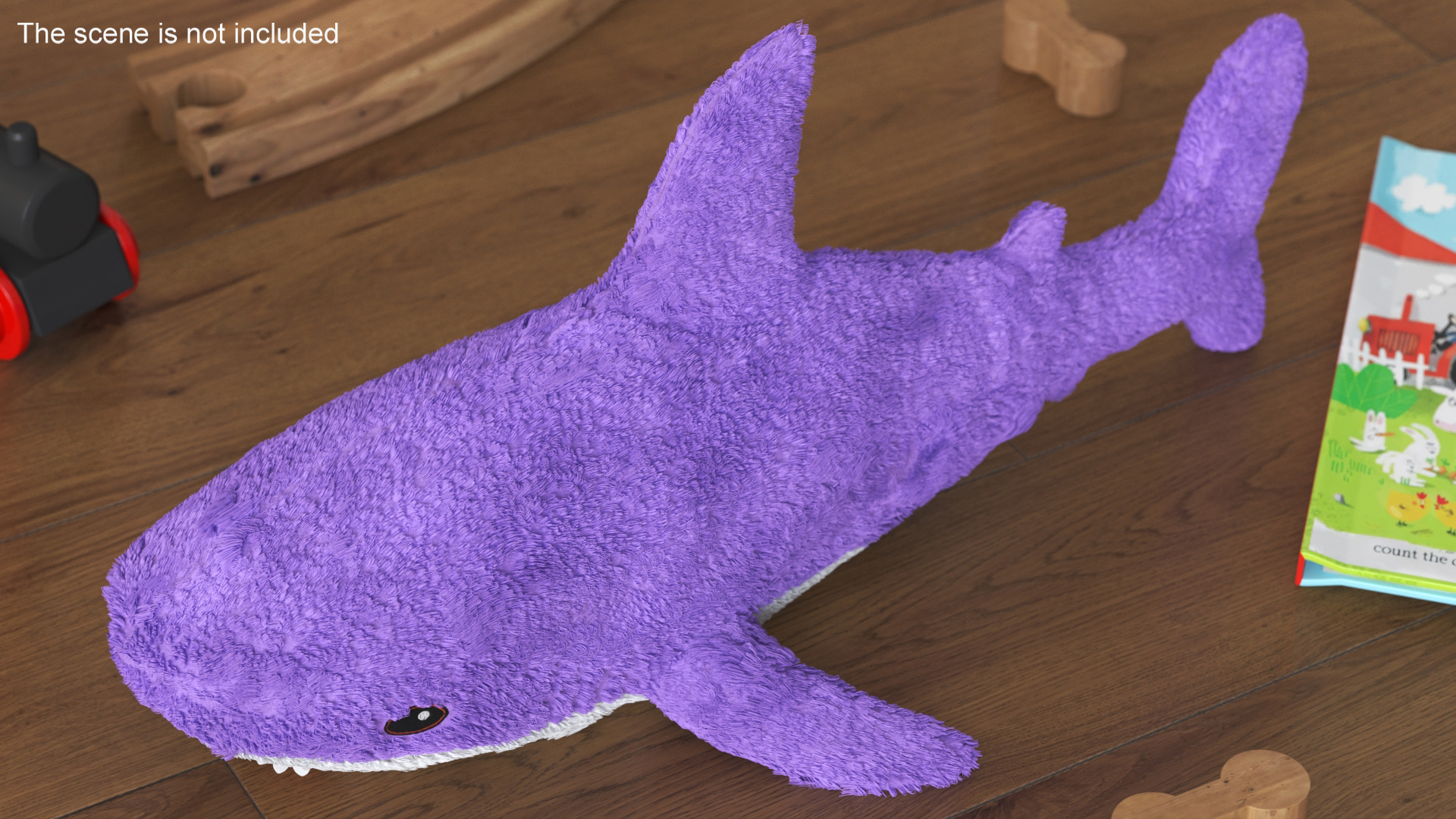 3D Purple Color Soft Shark Toy Fur