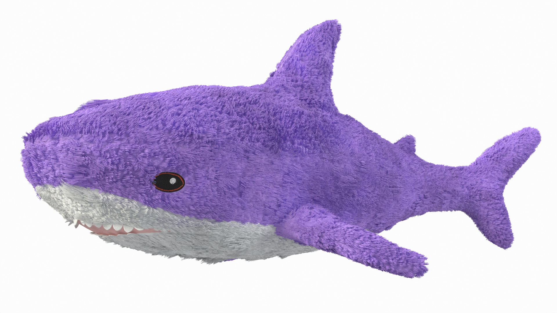 3D Purple Color Soft Shark Toy Fur