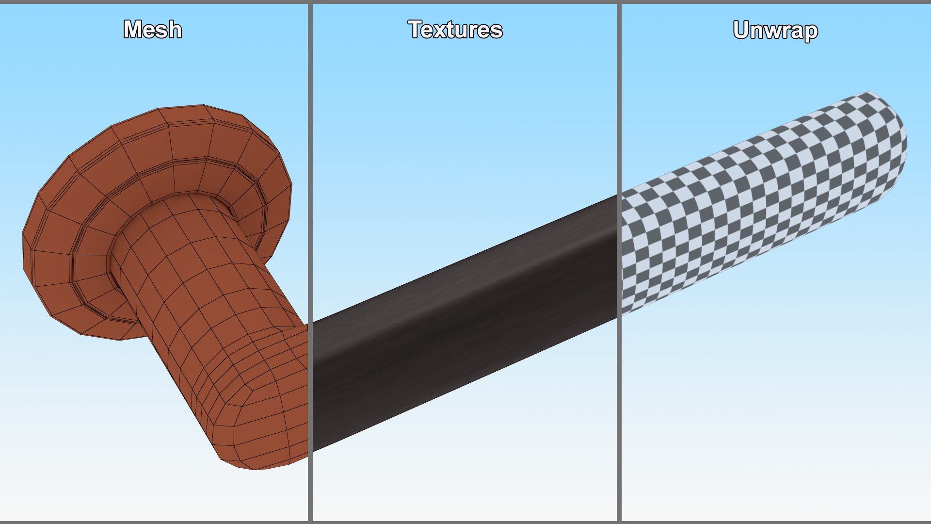 3D Dark Bronze Straight Door Handles model