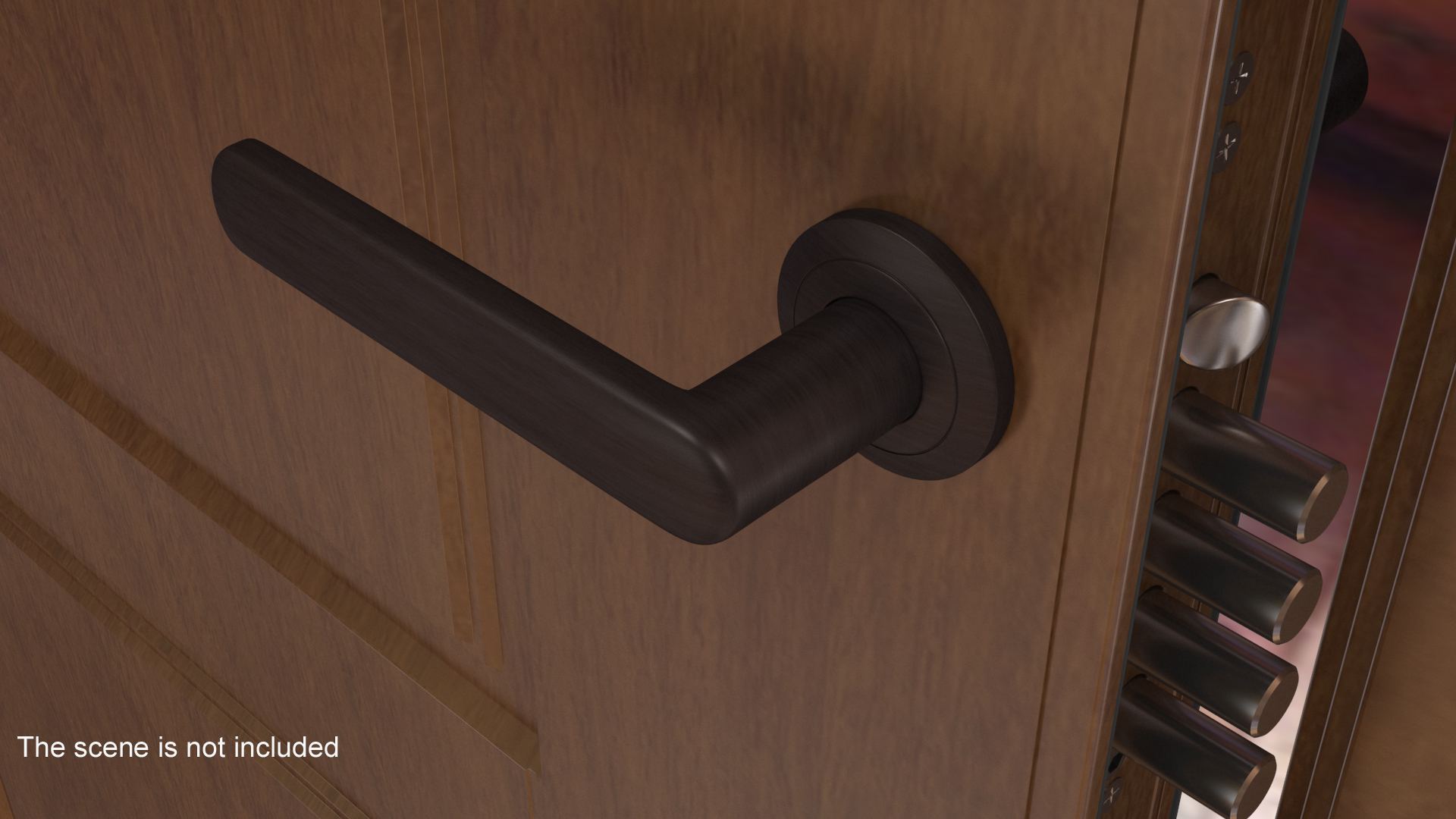 3D Dark Bronze Straight Door Handles model